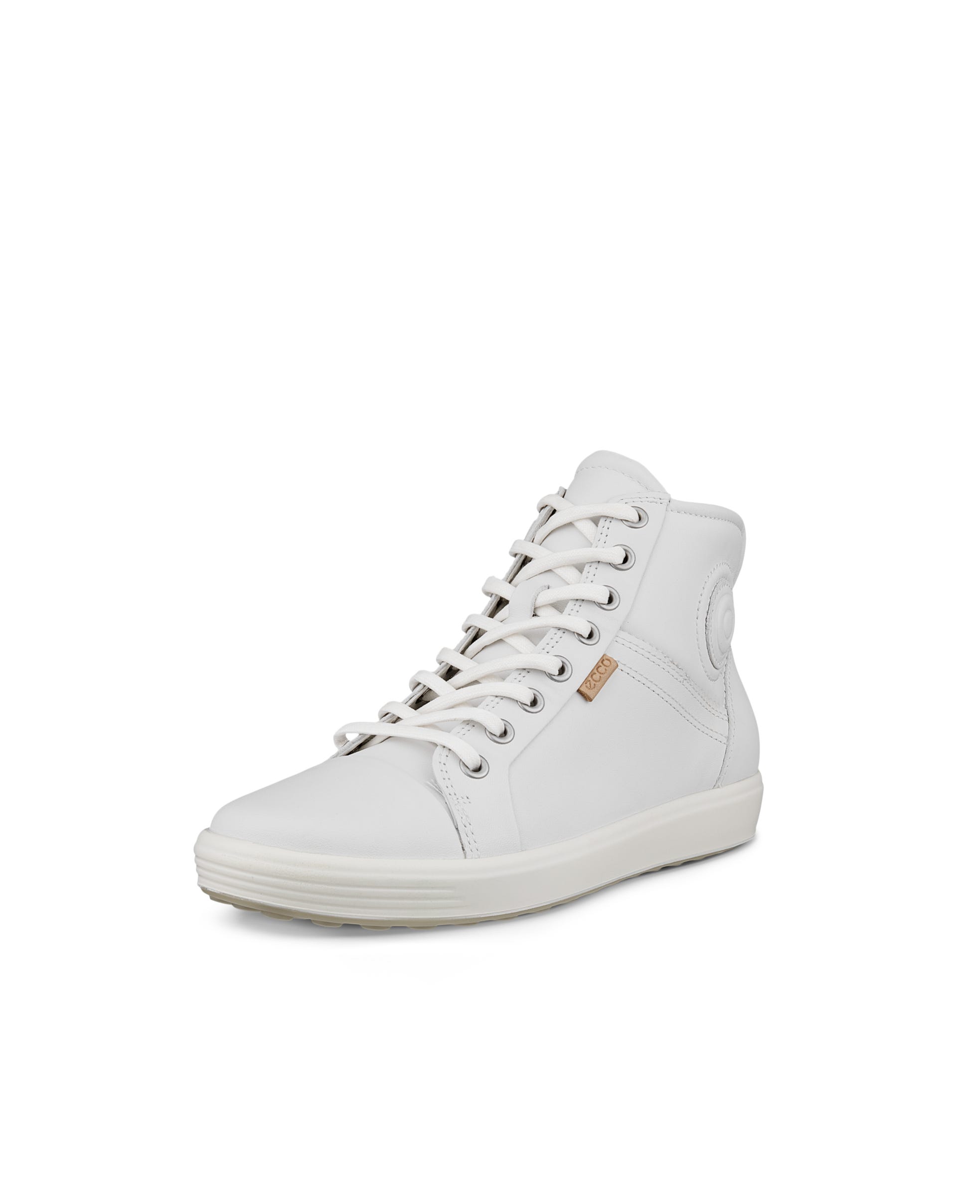 ECCO® Soft 7 Damen High-Top Sneaker aus Leder - Weiß - Main