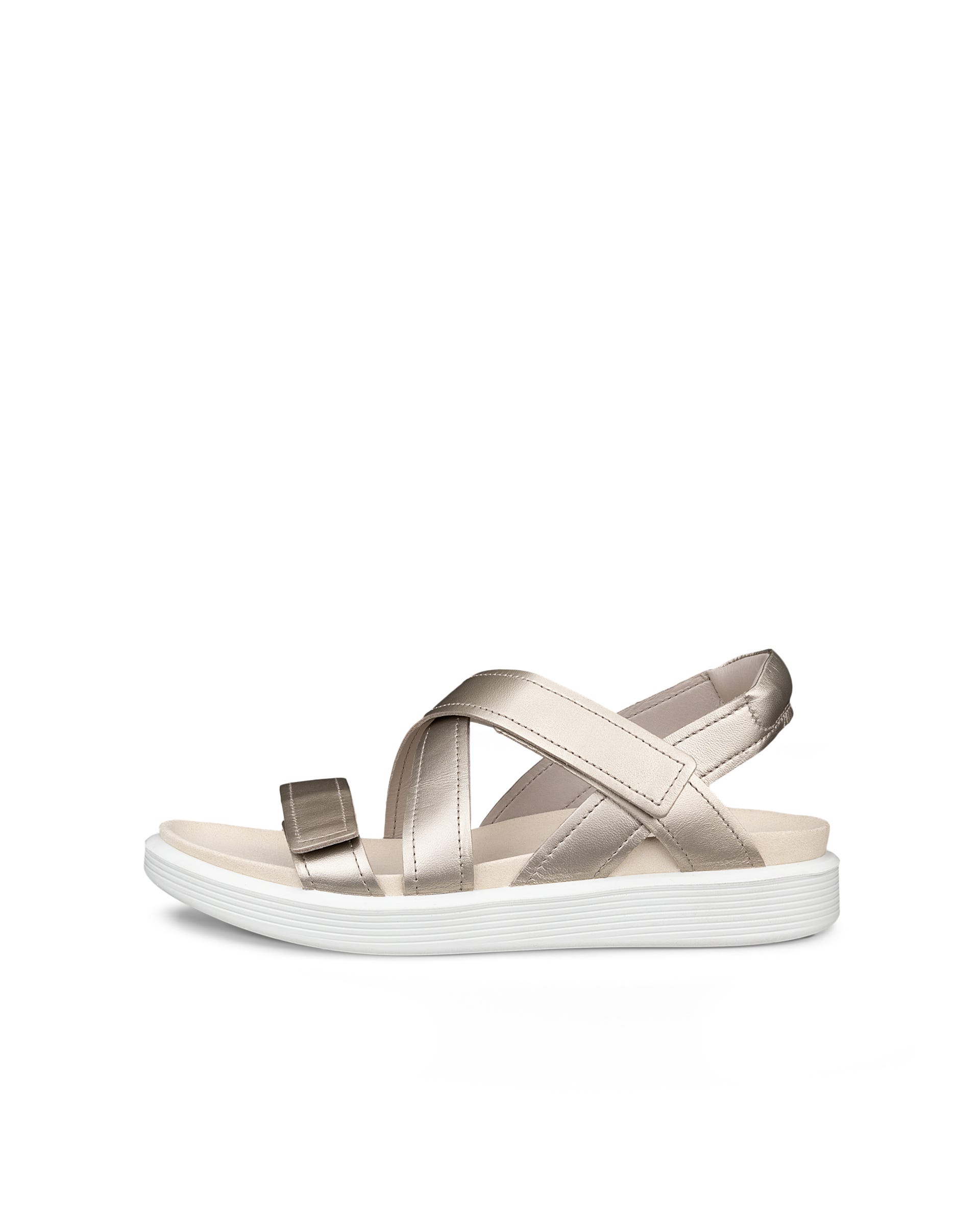 ECCO® SOFT SANDAL Damen Nubuksandale mit zwei Riemen - Gold - Outside