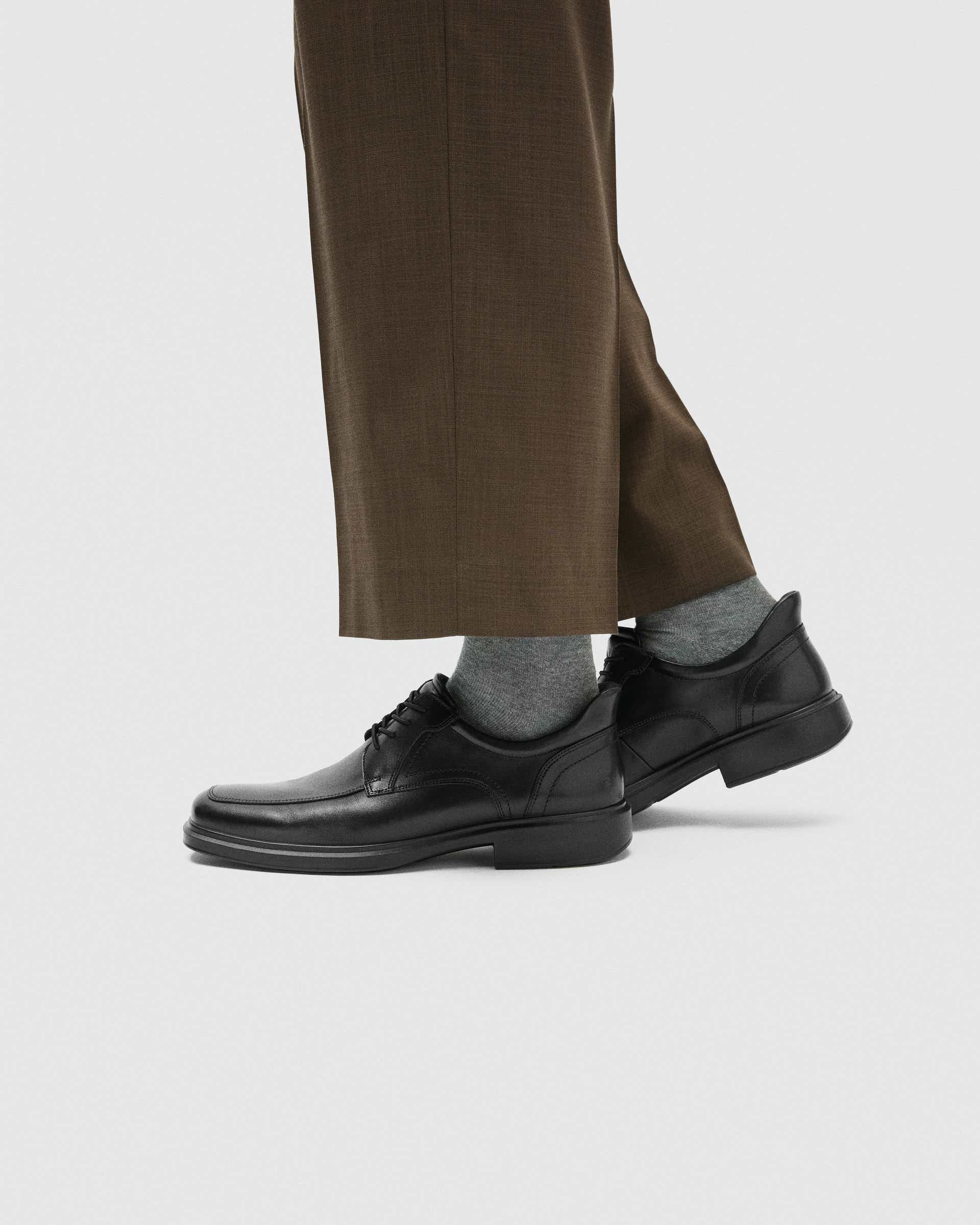 Men's ECCO® Helsinki 2 Leather Slip-In Derby Shoe - Black - Lifestyle image-1