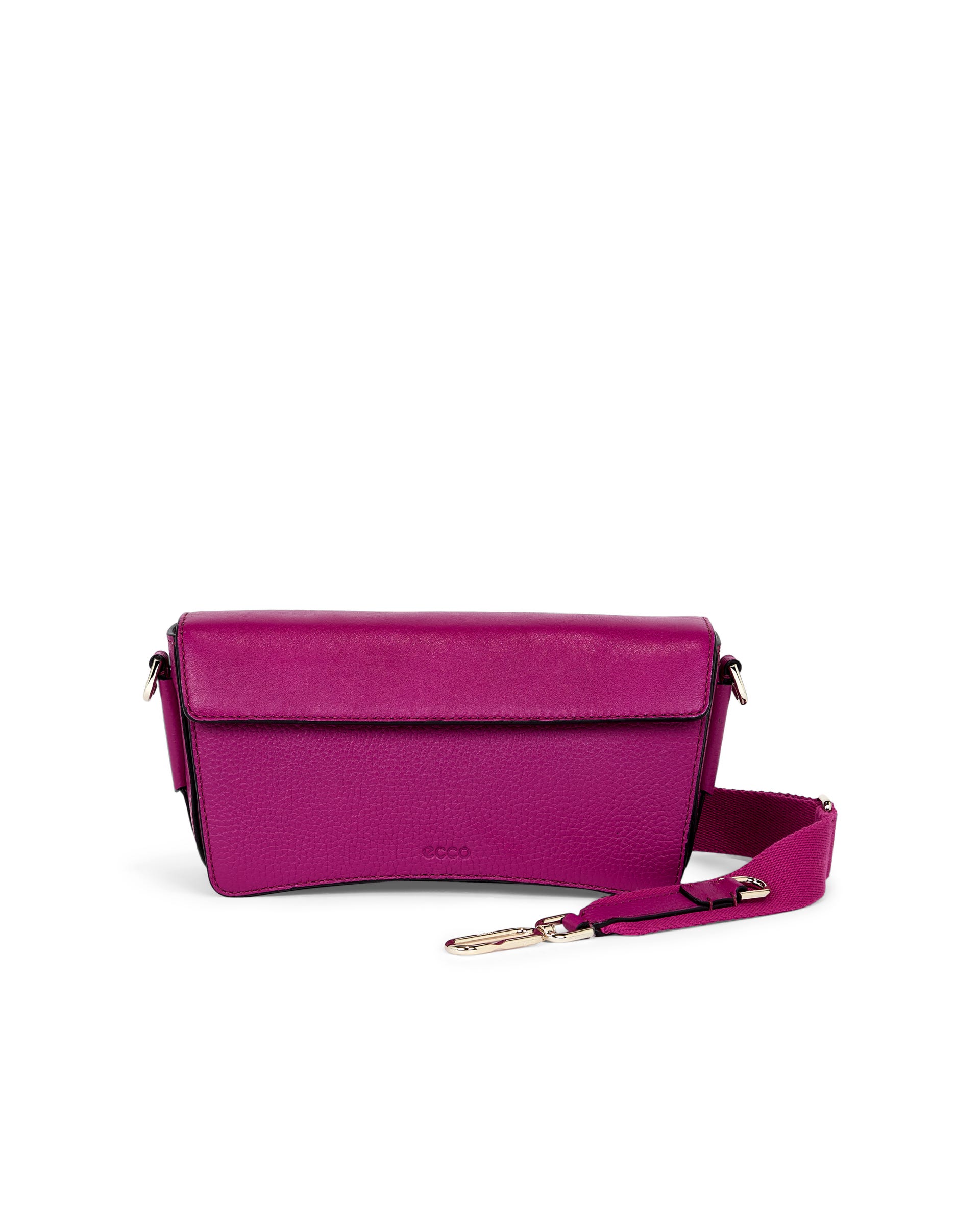 ECCO® Textureblock Leather Pinch Crossbody Bag - Purple - Main