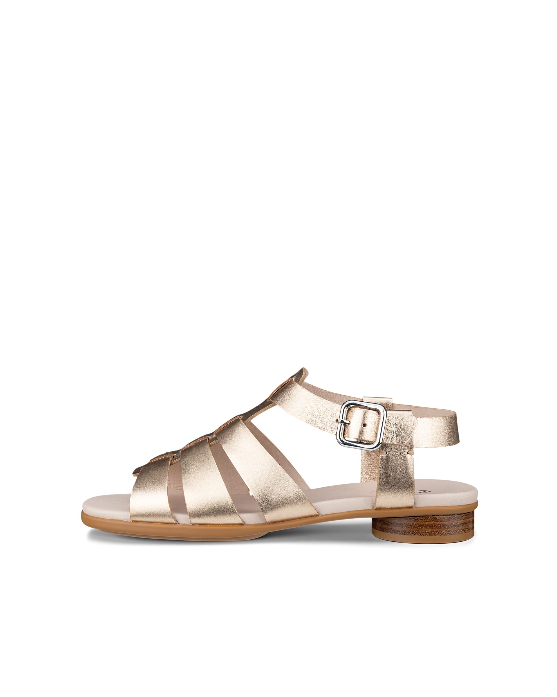 Women's ECCO® Sculpted Alba 25 Leather Sandal - Gold - Outside