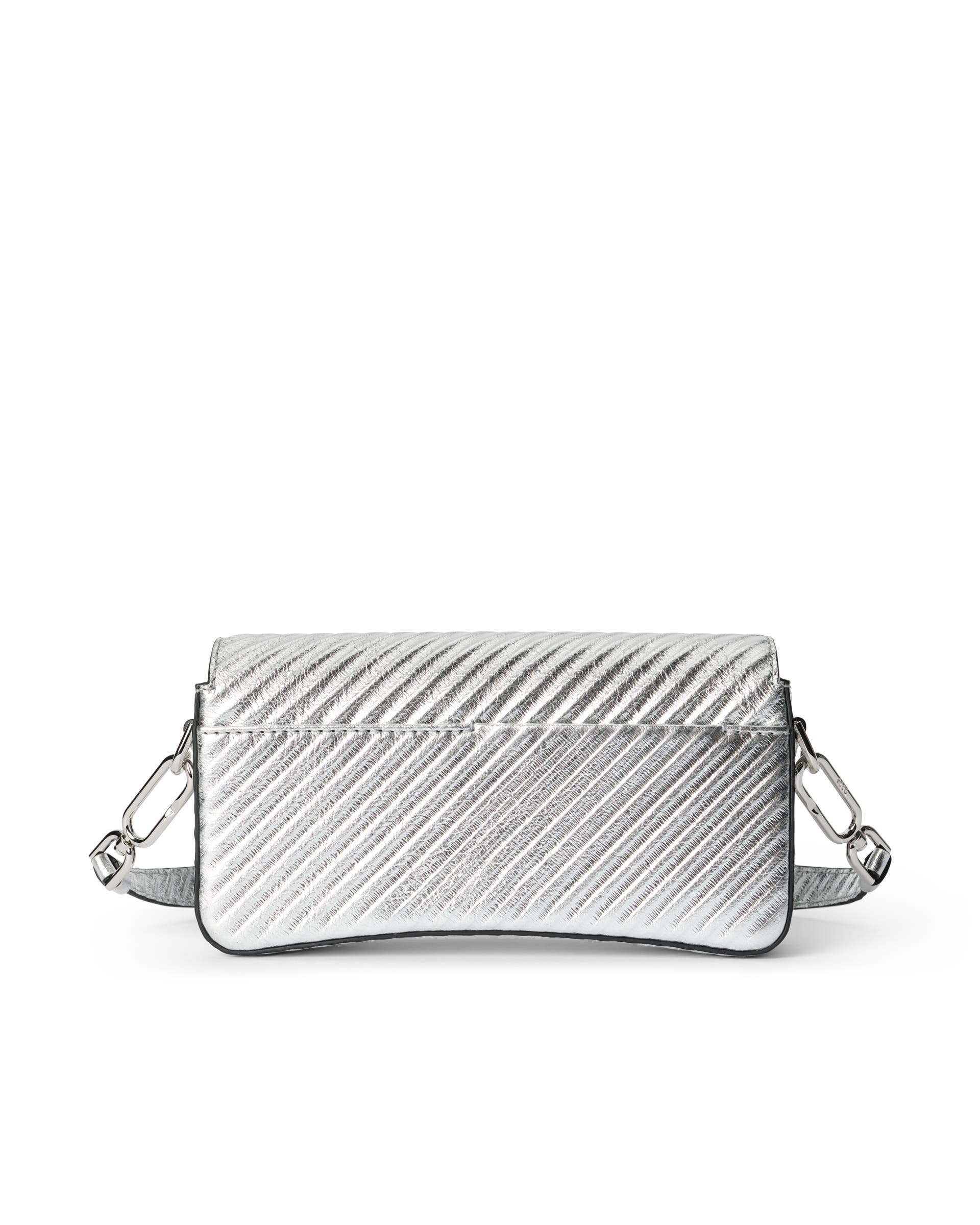 ECCO® Pinch Small Metallic Leather Shoulder Bag - Silver - Back