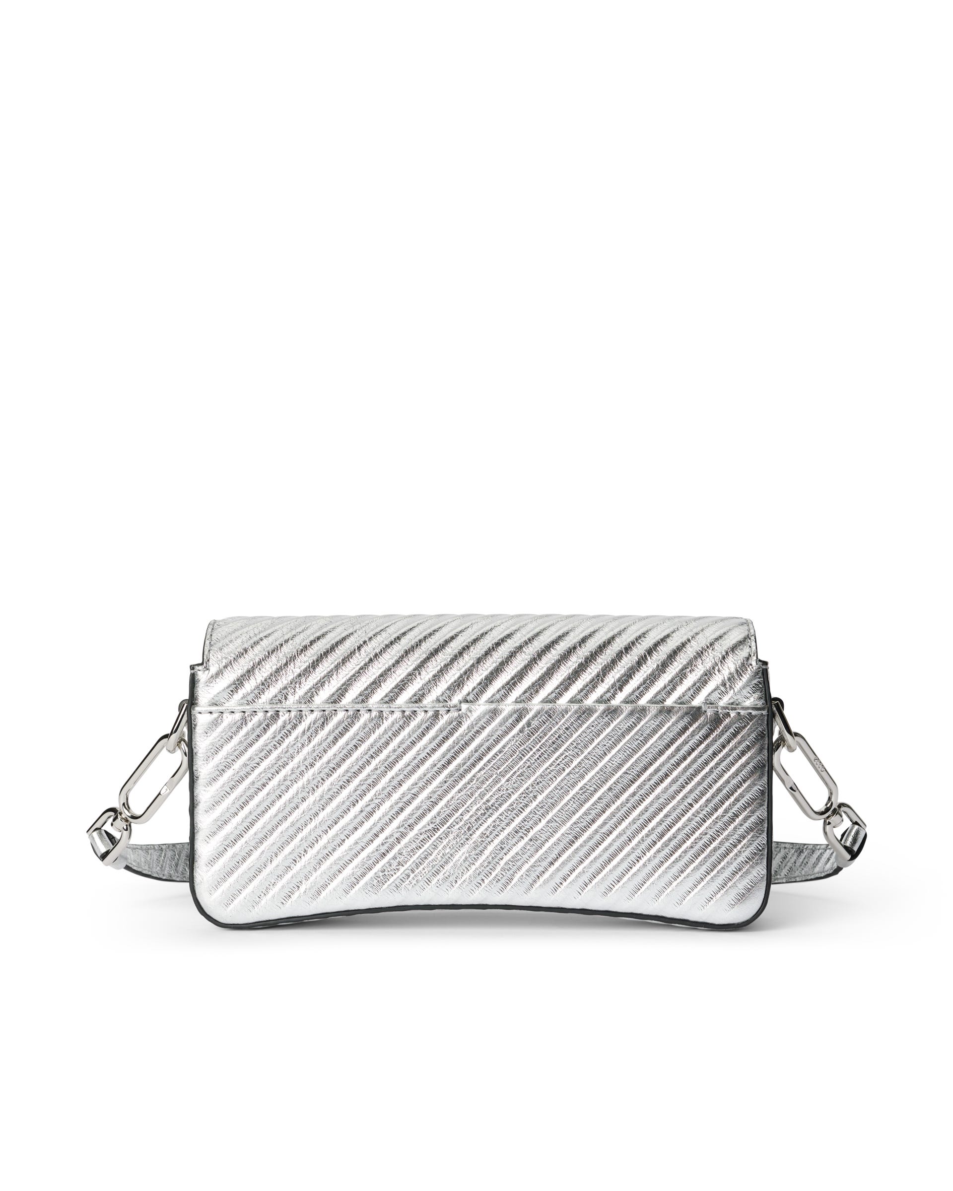 ECCO® Pinch Small Metallic Leather Shoulder Bag - Silver - Back