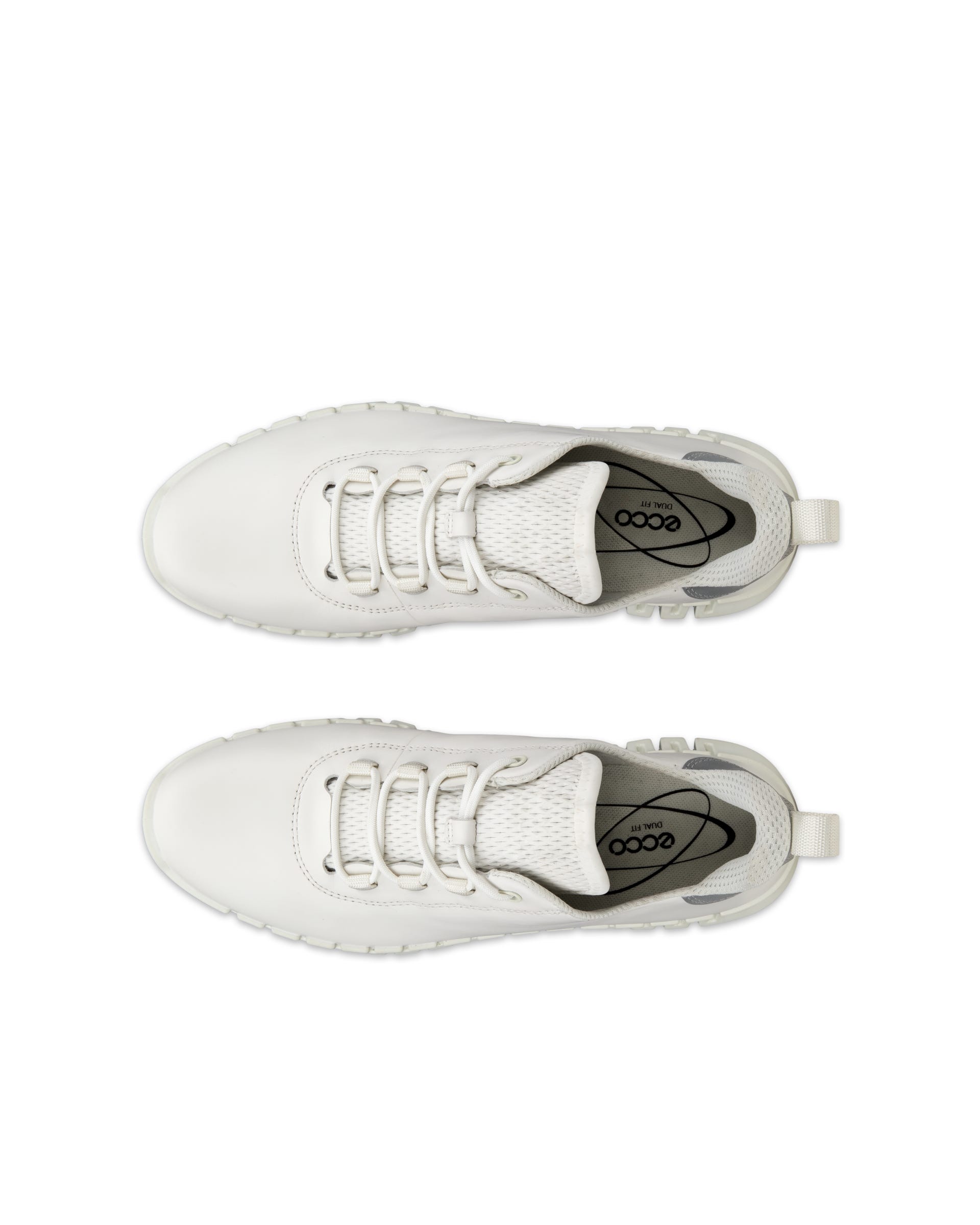 Women's ECCO® Gruuv Leather Trainer - White - Top left pair