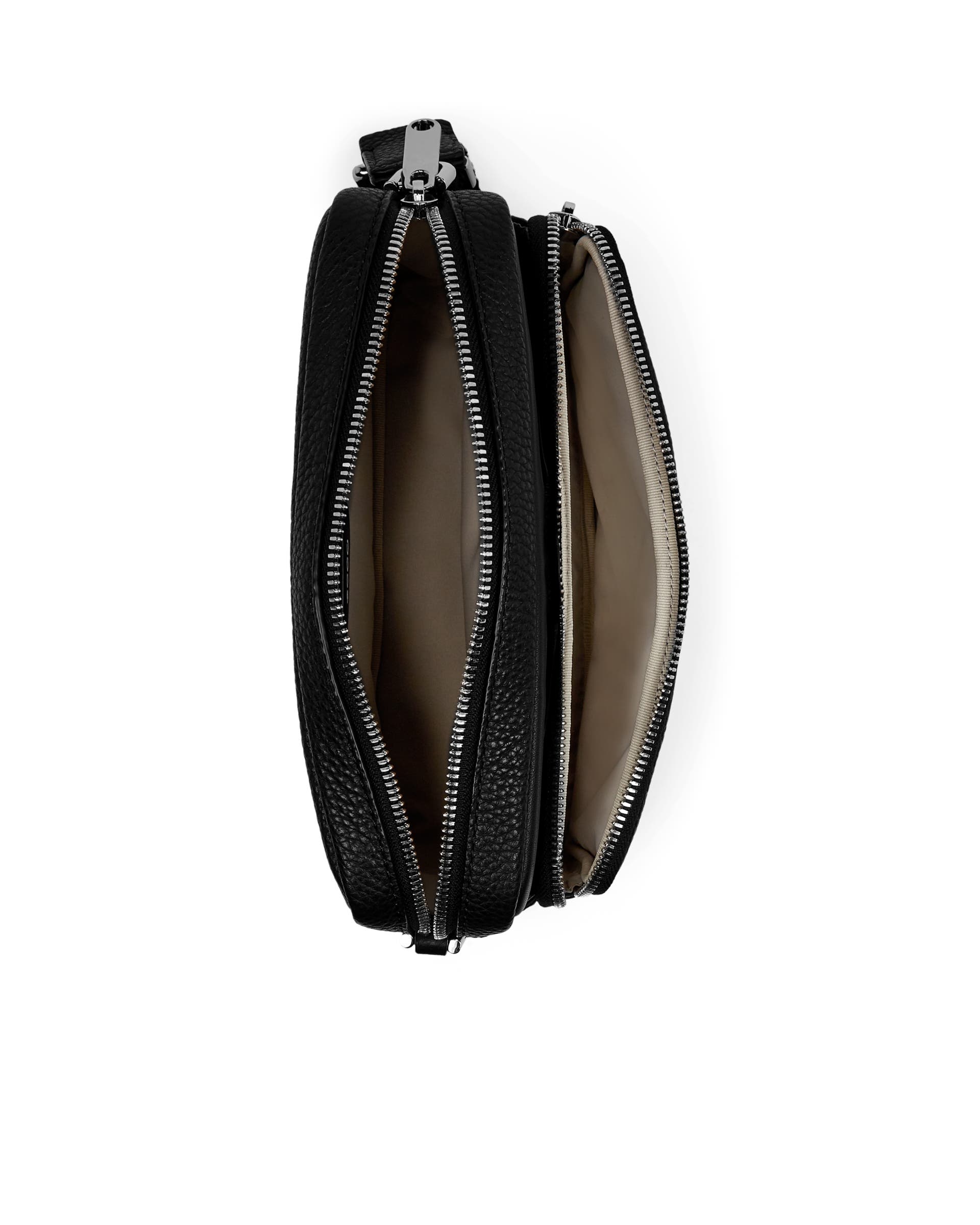 ECCO® Textureblock Leather Camera Bag - Black - Birdeye