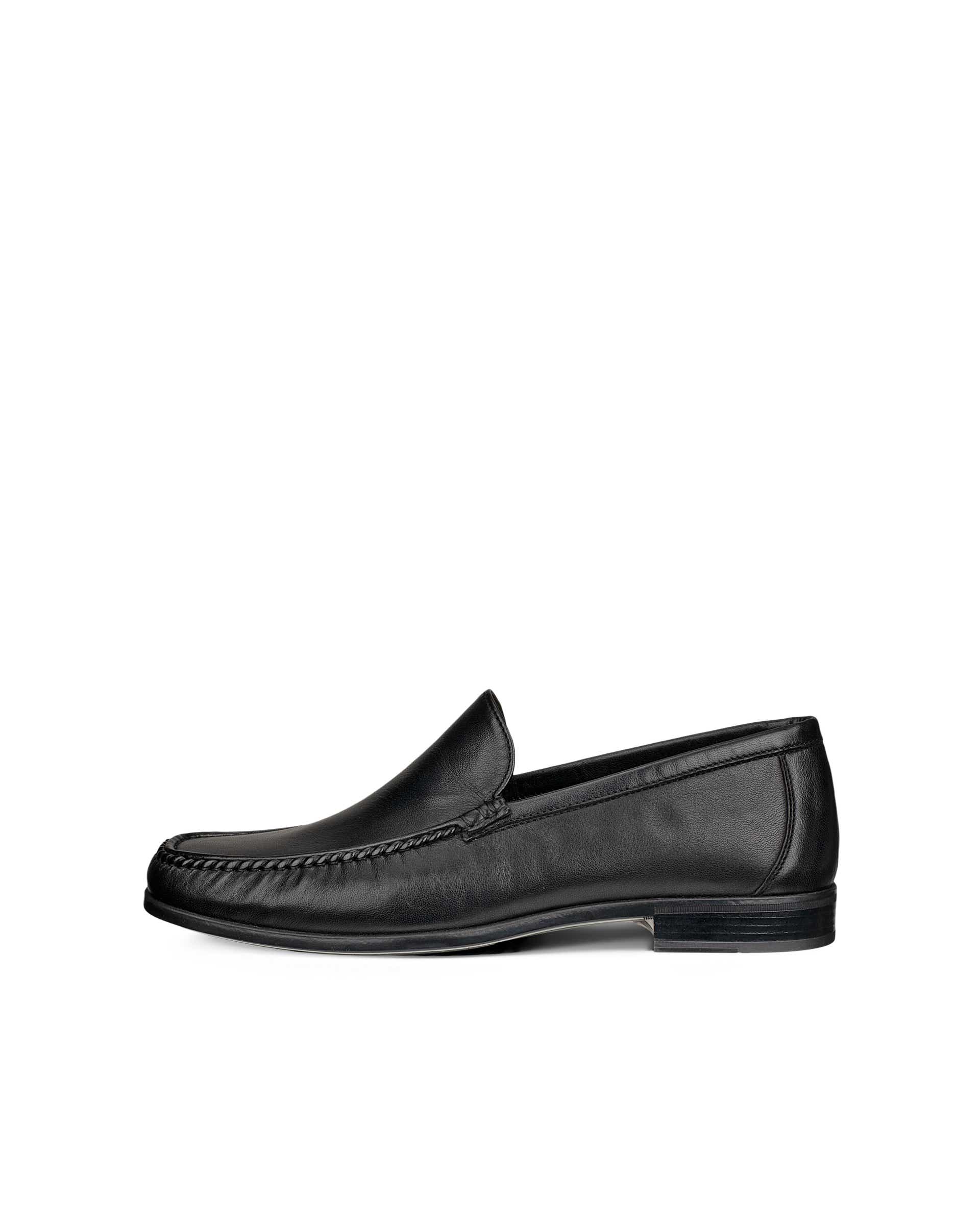 Men's ECCO® DRESS MOC Leather Loafer - Black - Outside