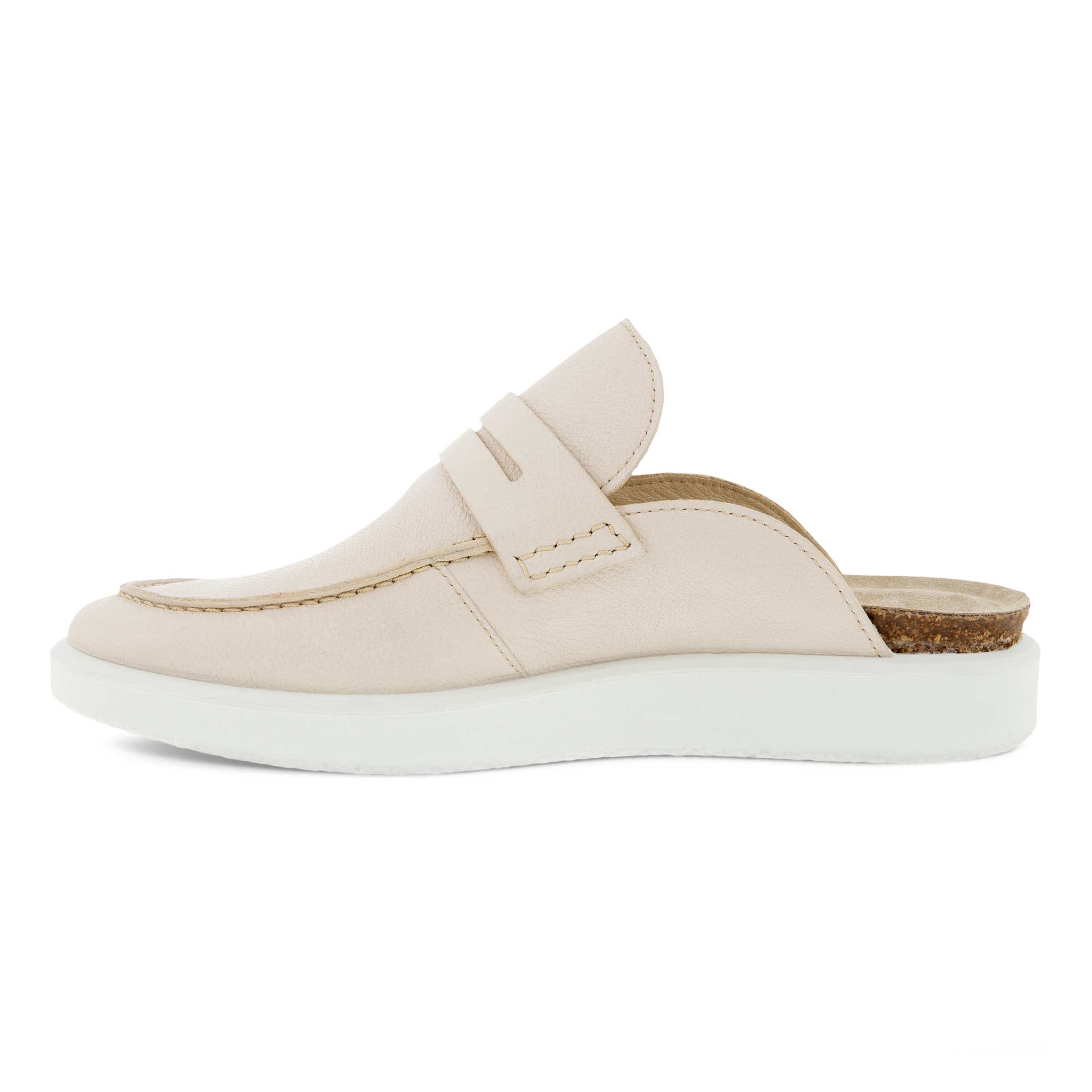 Women's ECCO® Corksphere Leather Mule Sandal - Beige - Inside