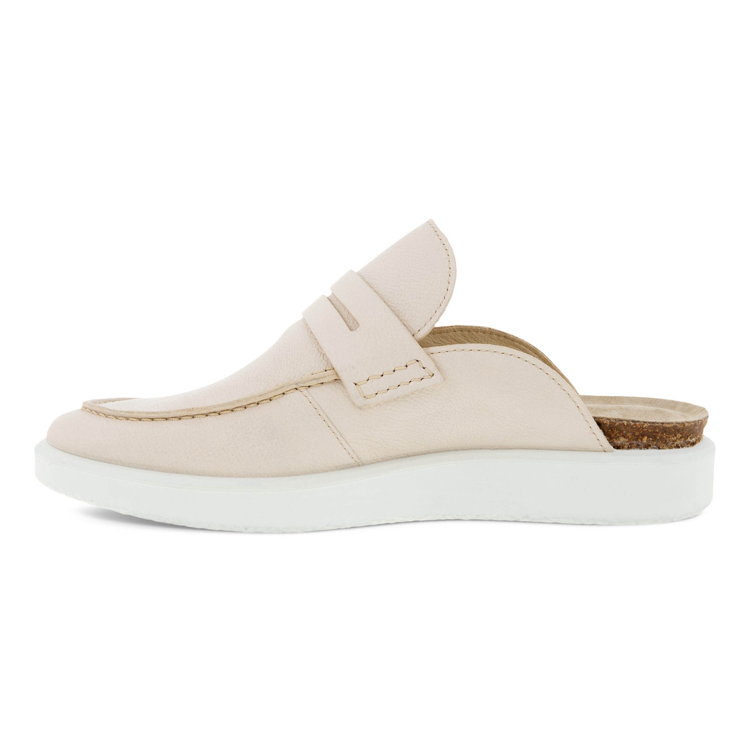 Women's ECCO® Corksphere Leather Mule Sandal - Beige - Inside