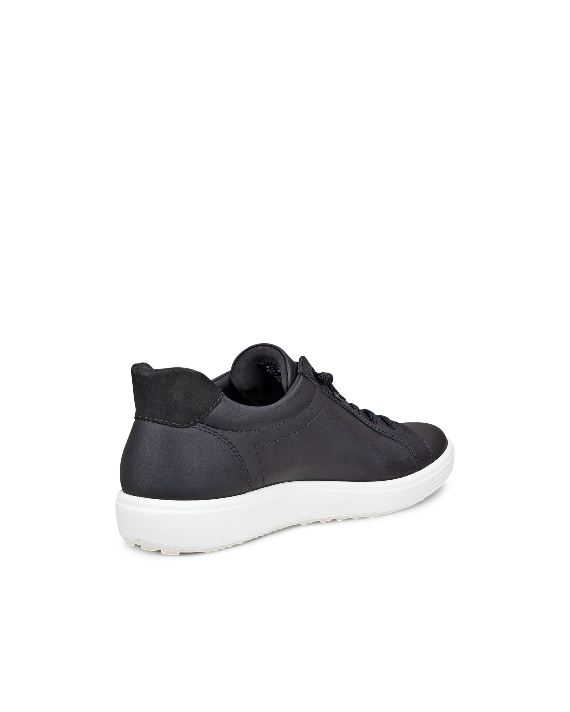 Women's ECCO® SOFT 7 Leather Trainer - Black - Outside