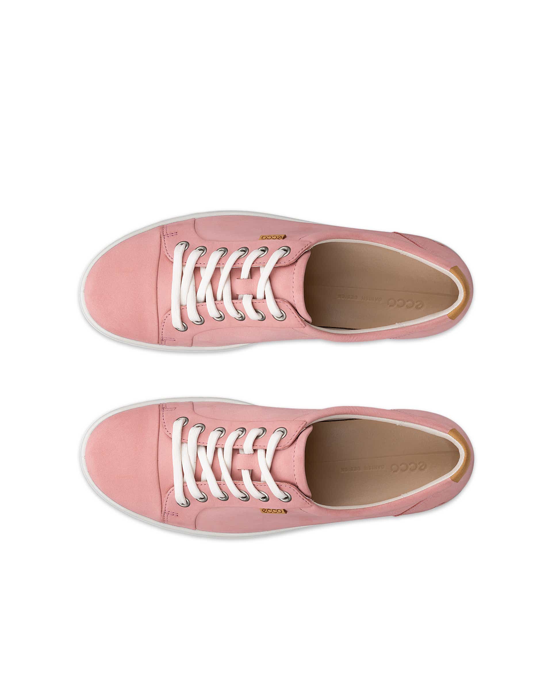 ECCO® Soft 7 baskets en nubuck pour femme - Rose - Top left pair