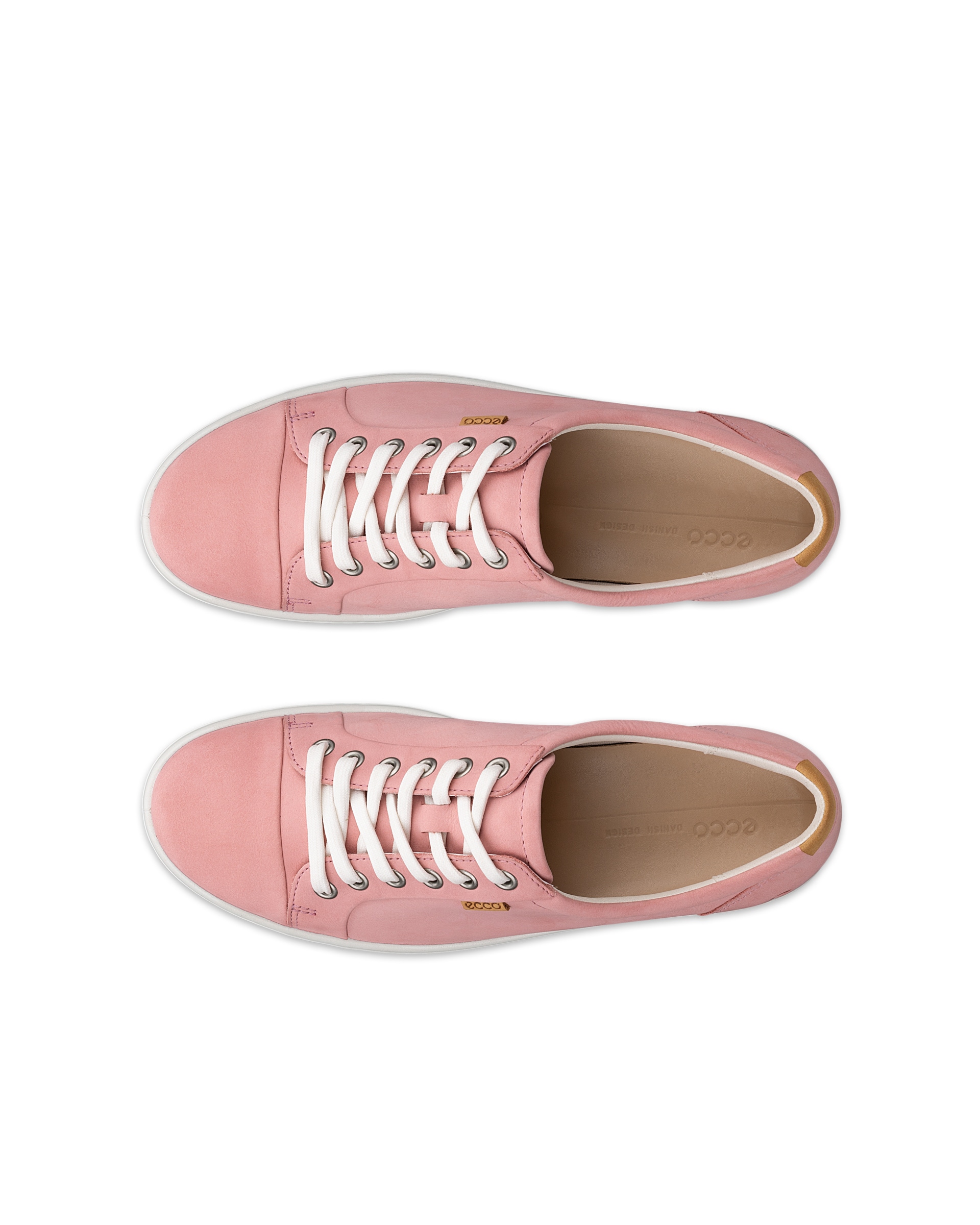 ECCO® Soft 7 baskets en nubuck pour femme - Rose - Top left pair