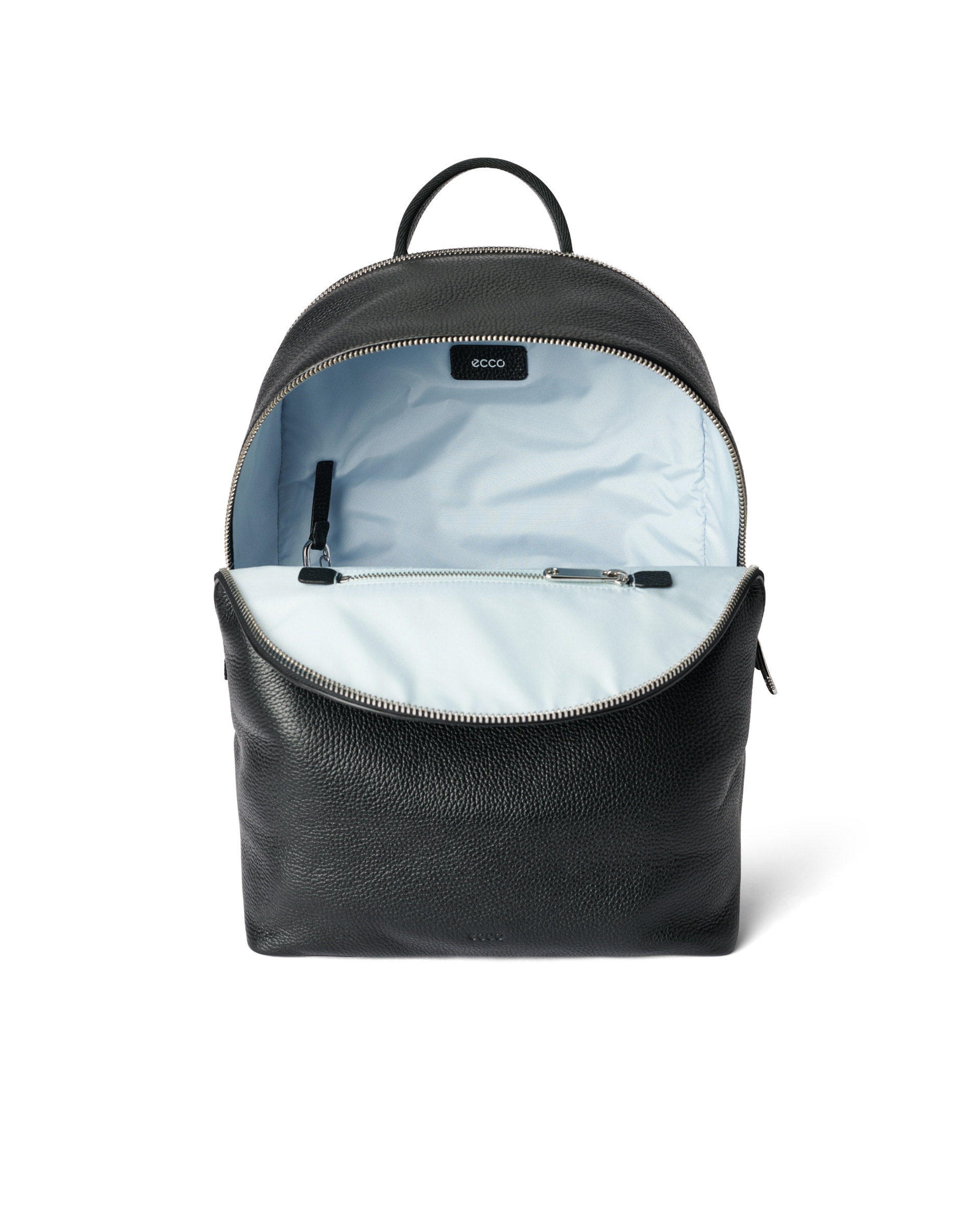 ECCOยฎ Round Pack Leather Backpack - Black - Inside