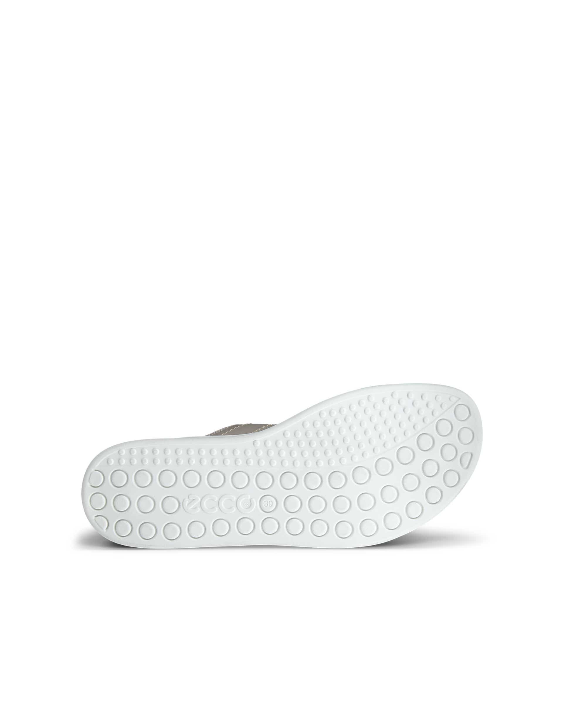 Damskie skórzane klapki ECCO® SOFT SANDAL - Beżowy - Sole