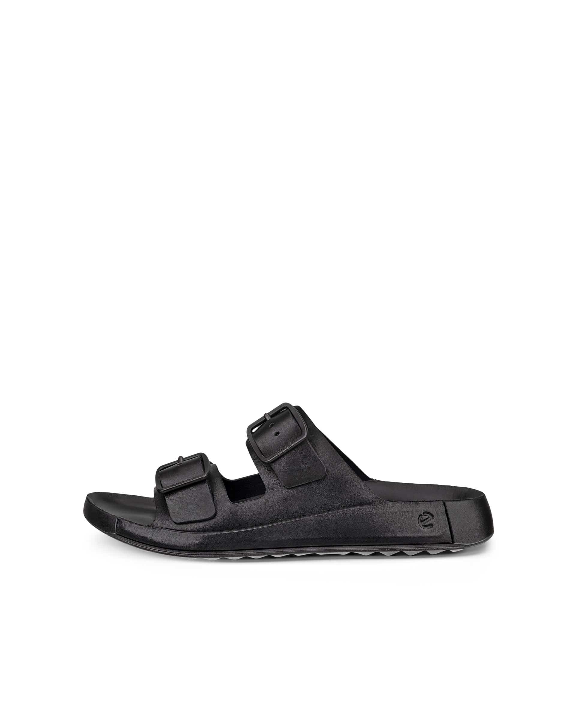 Men's ECCO® Cozmo Leather Two Strap Sandal - Black - Outside