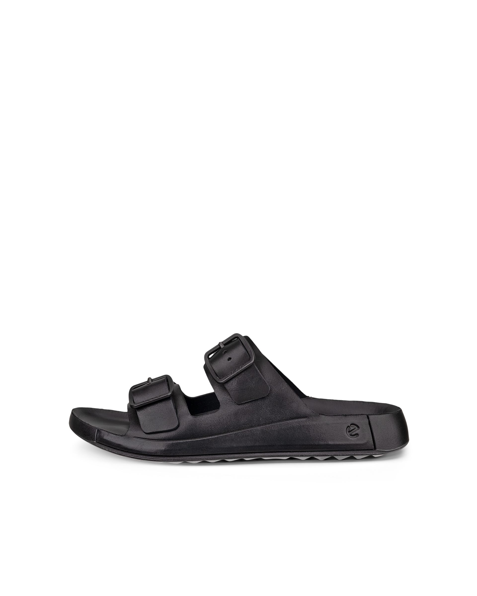 Men's ECCO® Cozmo Leather Two Strap Sandal - Black - Outside