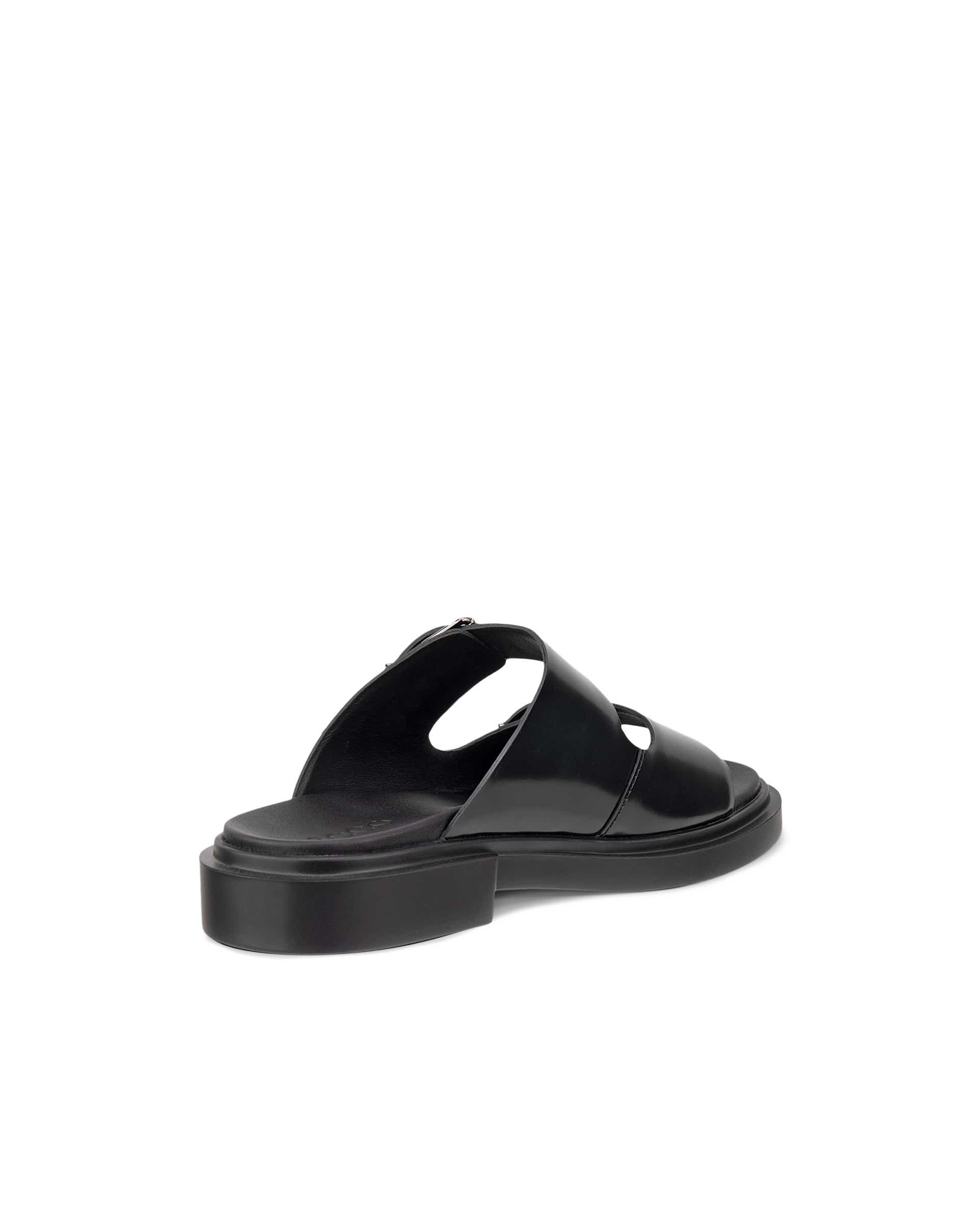 Women's ECCO® Metropole Seoul Patent Leather Two Strap Sandal - Black - Back