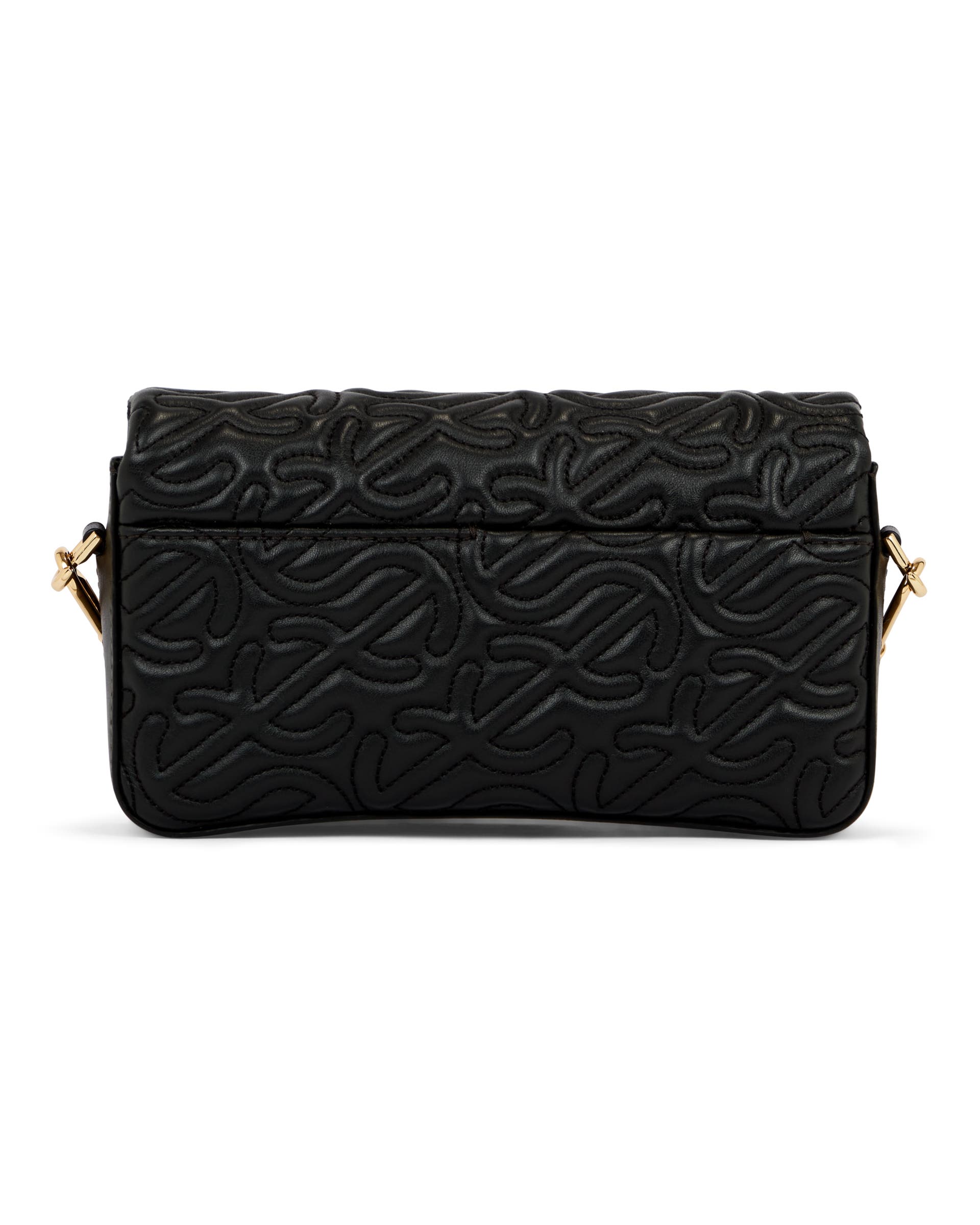 ECCO PINCH BAG S QUILTED WAVE レザークロスボディバッグ - ブラック - Back