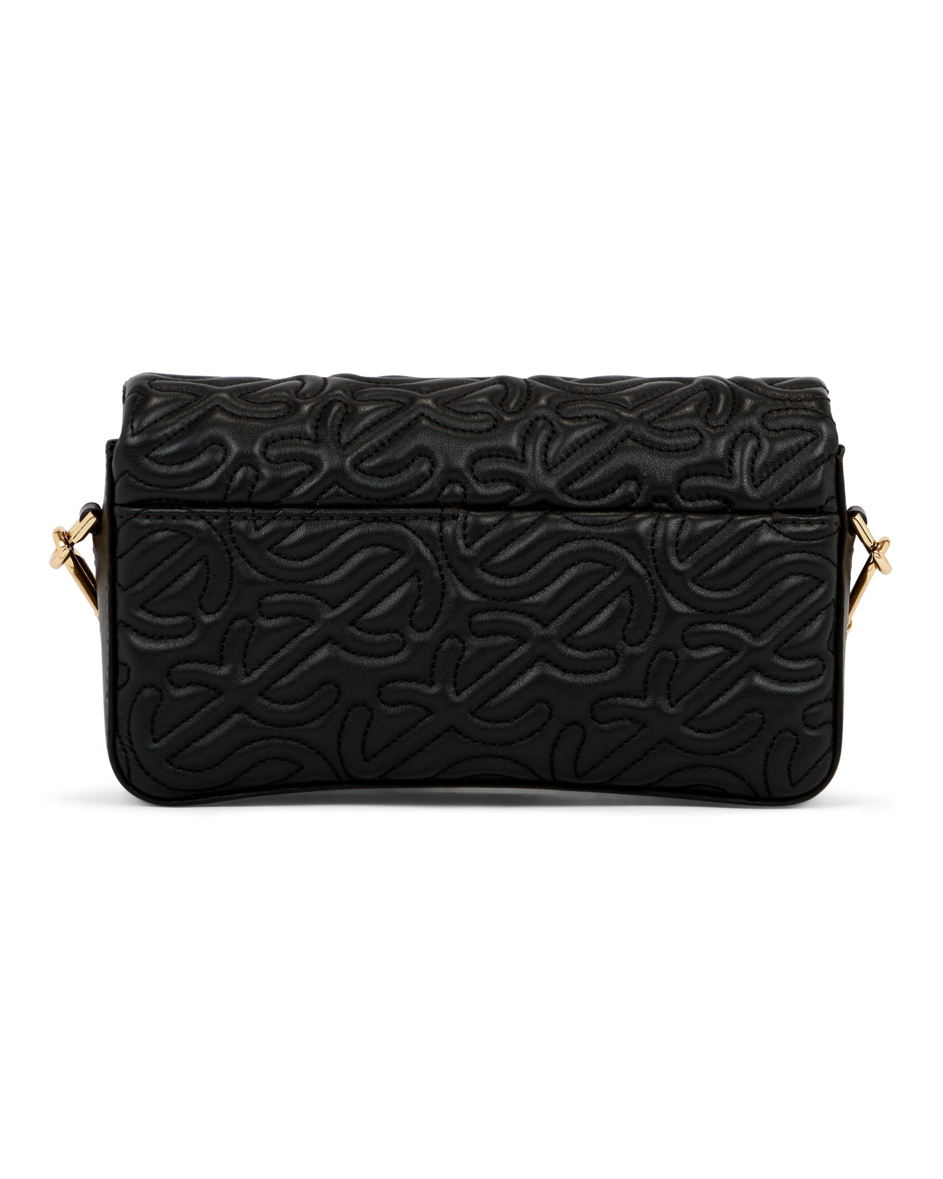 ECCO® Pinch S Quilted Wave Leather Pinch Crossbody Bag - Black - Back