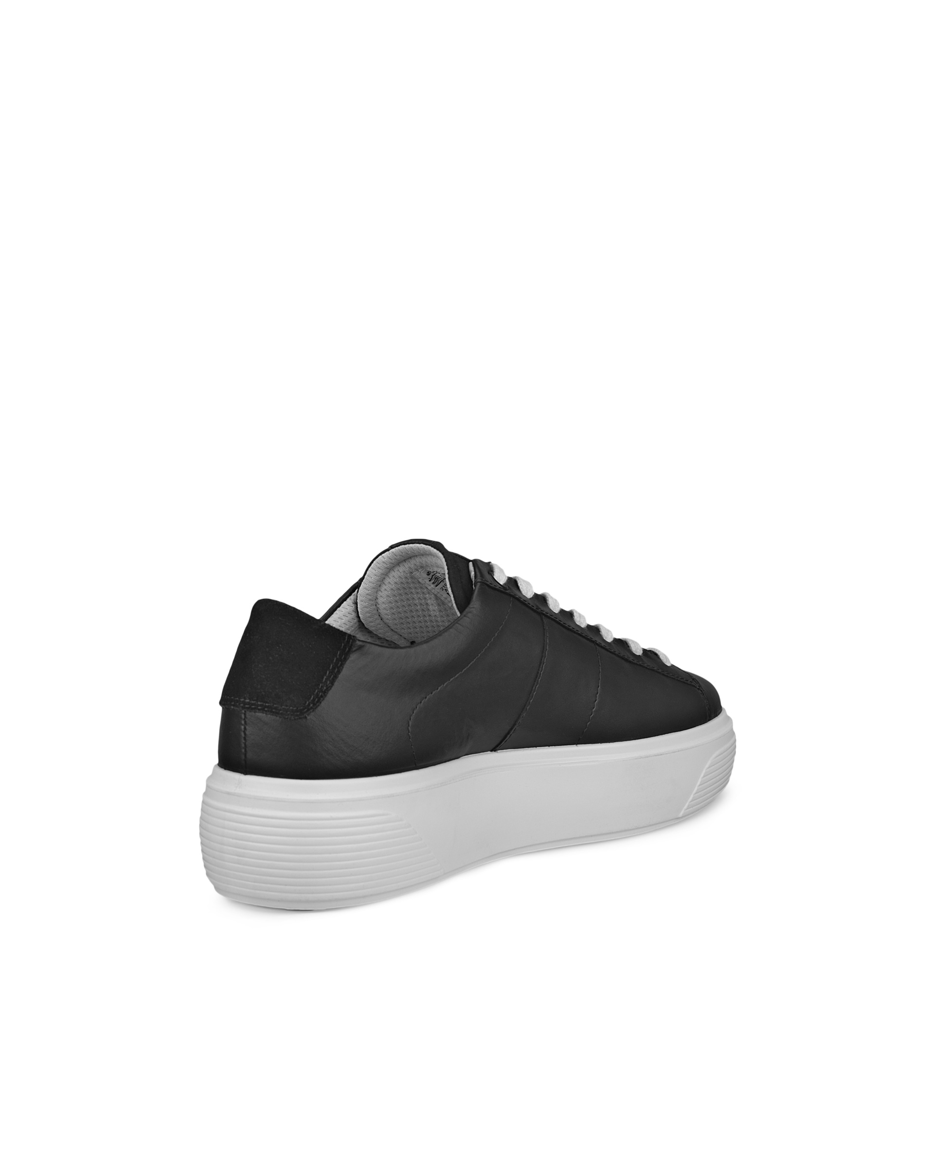 Women's ECCO® Street Platform Leather Sneaker - Black - Back