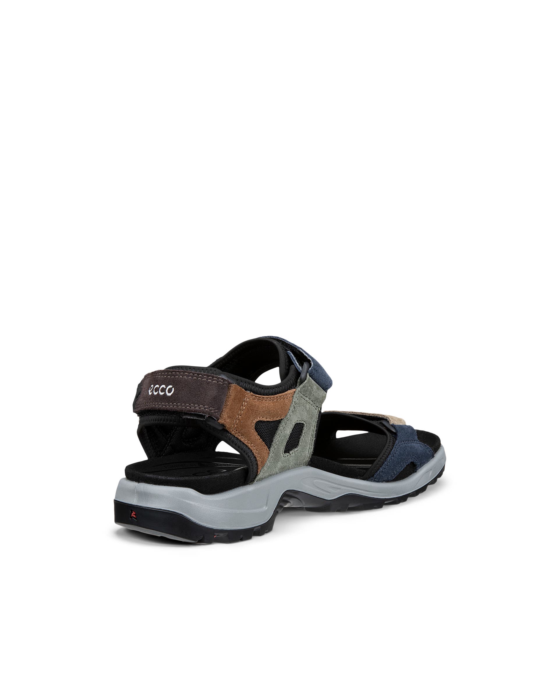 Men's ECCO® Offroad Suede Flat Sandal - Multicolor - Back