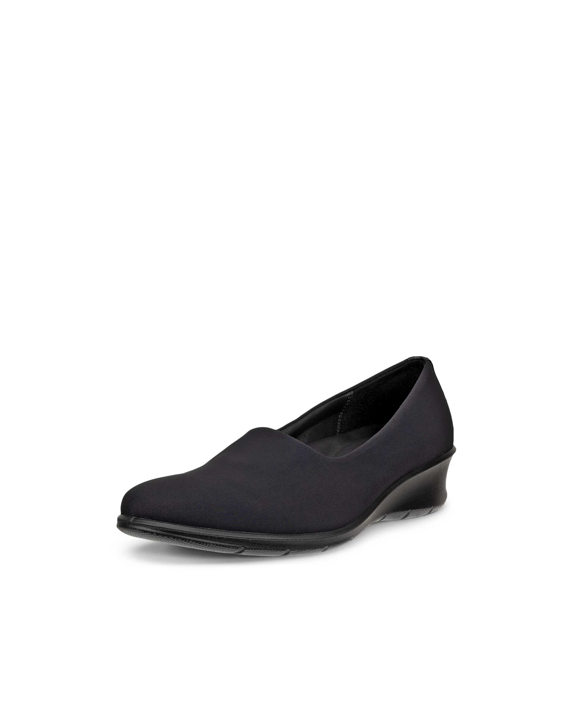 Women's ECCO® Felicia Stretch Textile Wedge Slip-On | Black Women's ECCO® Felicia Stretch Textile Wedge Slip-On | Black