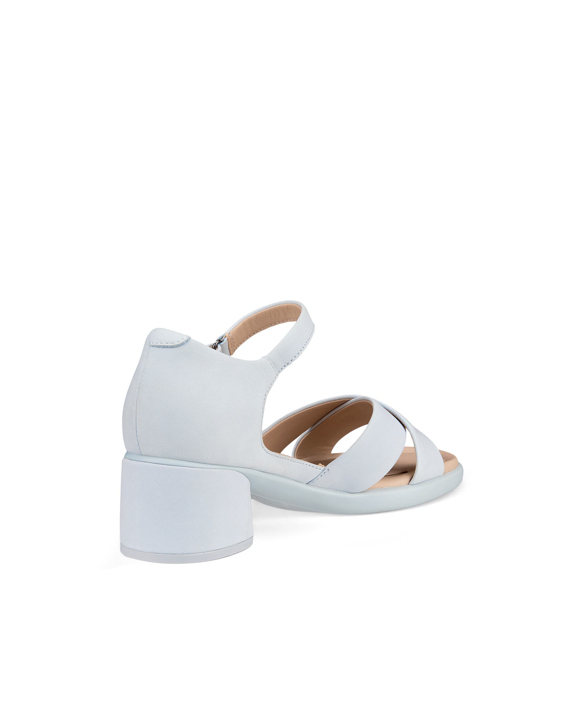 Women's ECCO® Sculpted Sandal LX 35 Nubuck Heeled Sandal - Blue - Back