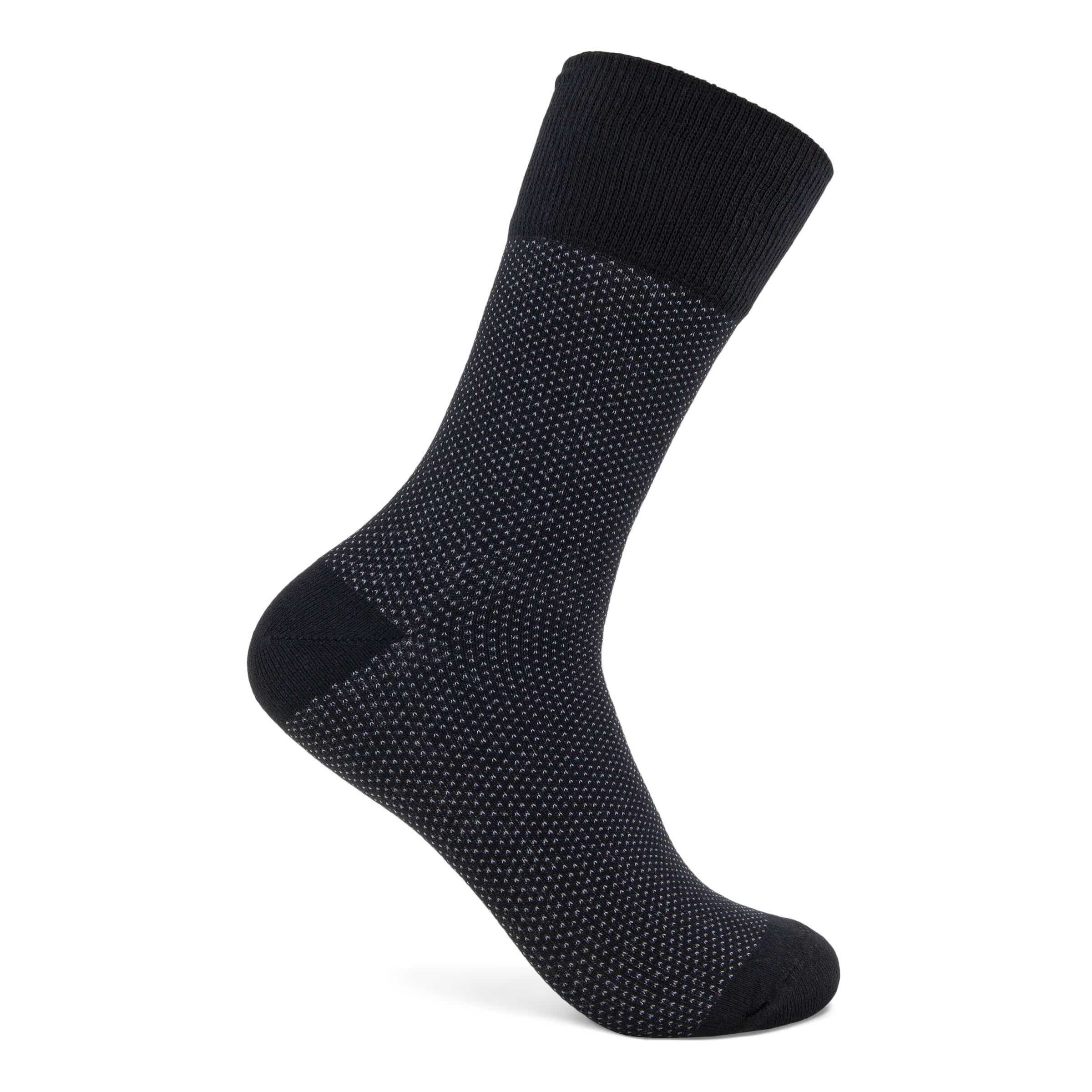 ECCO Men's Classic Birds Eye Mid-cut Socks - Black - Detail-1