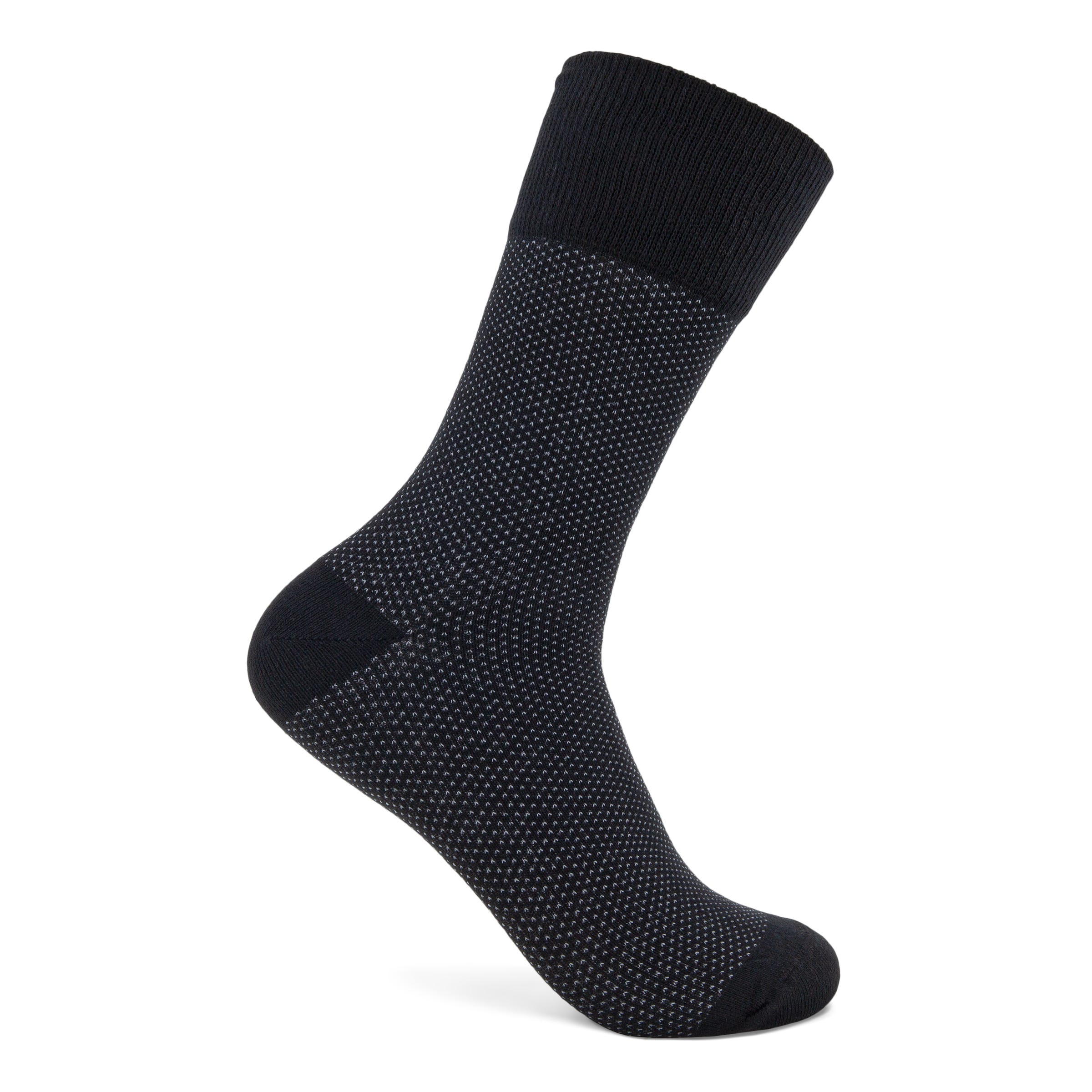 ECCO Men's Classic Birds Eye Mid-cut Socks - Black - Detail-1