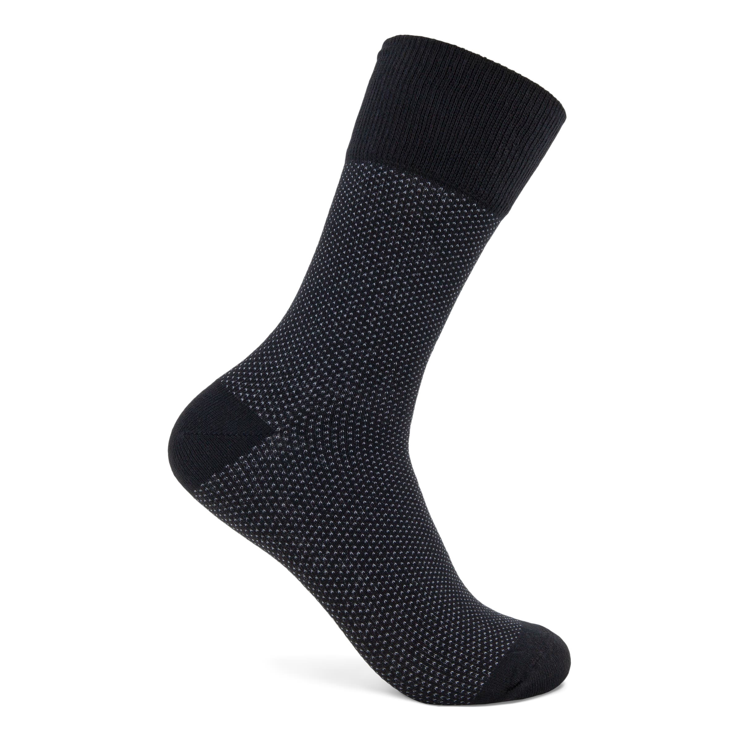 ECCO Men's Classic Birds Eye Mid-cut Socks - Black - Detail-1