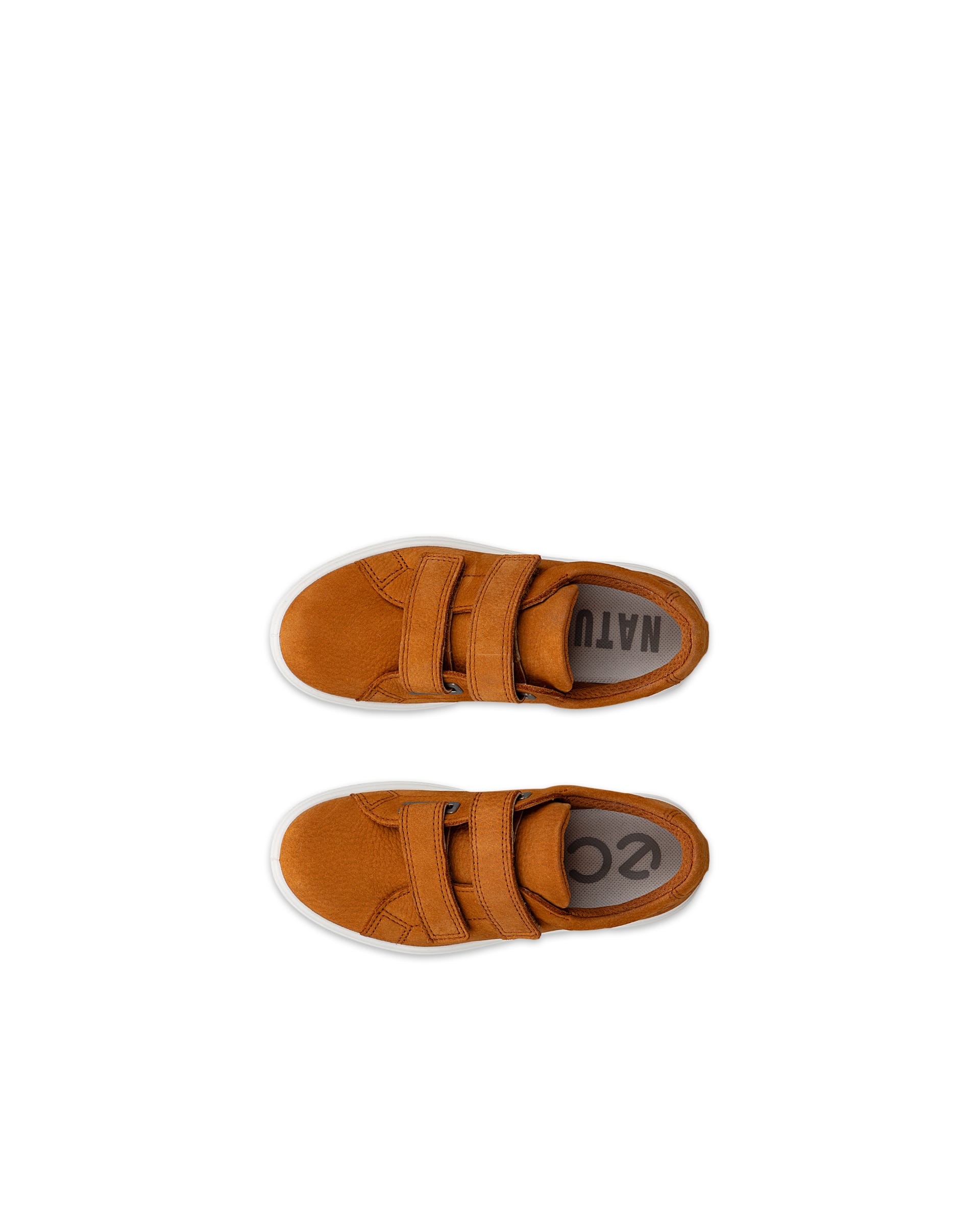 Kids' ECCO® SOFT 60 Nubuck Sneaker - Brown - Top left pair