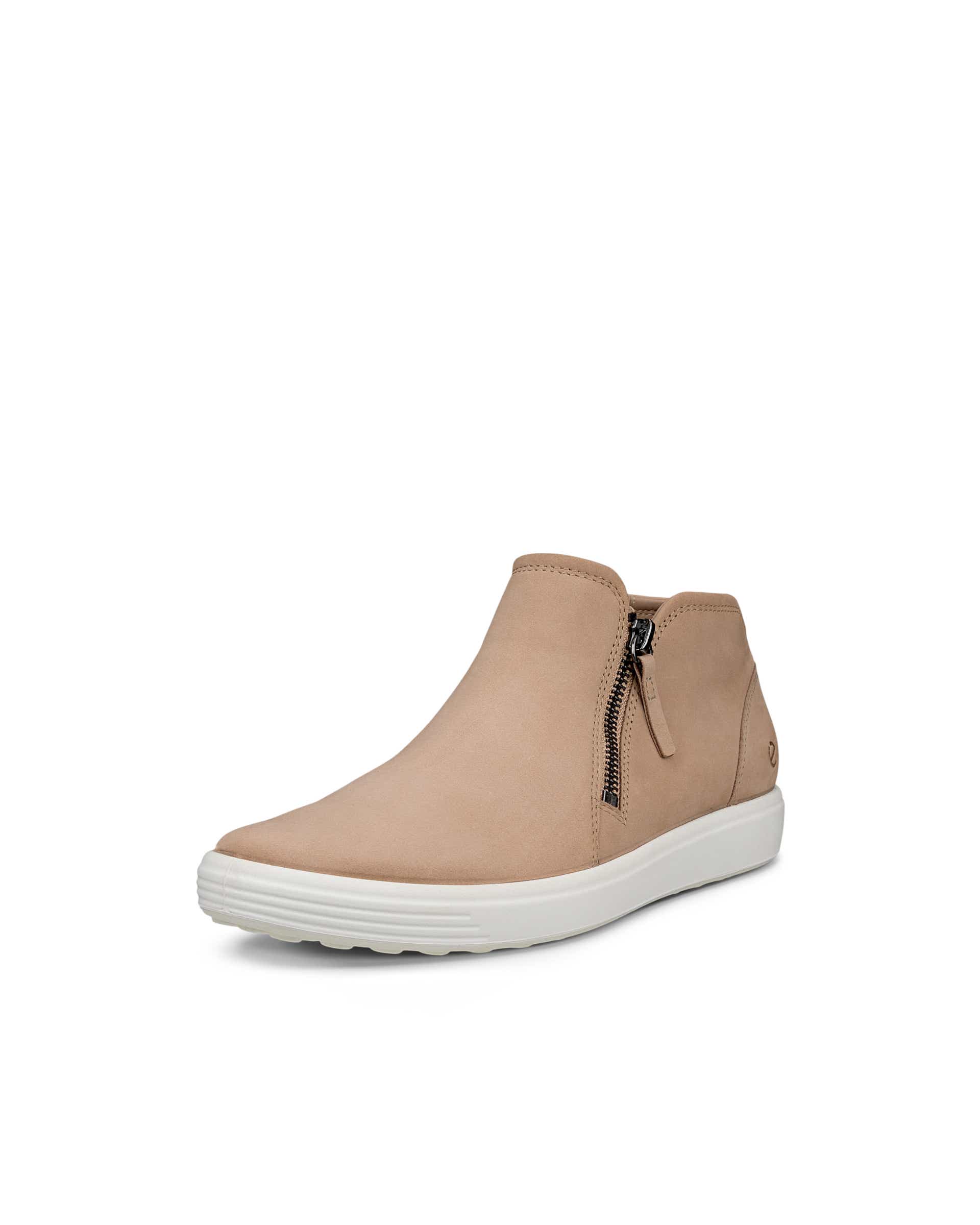 Women's ECCO® Soft 7 Nubuck Side-Zip Bootie - Brown - Main