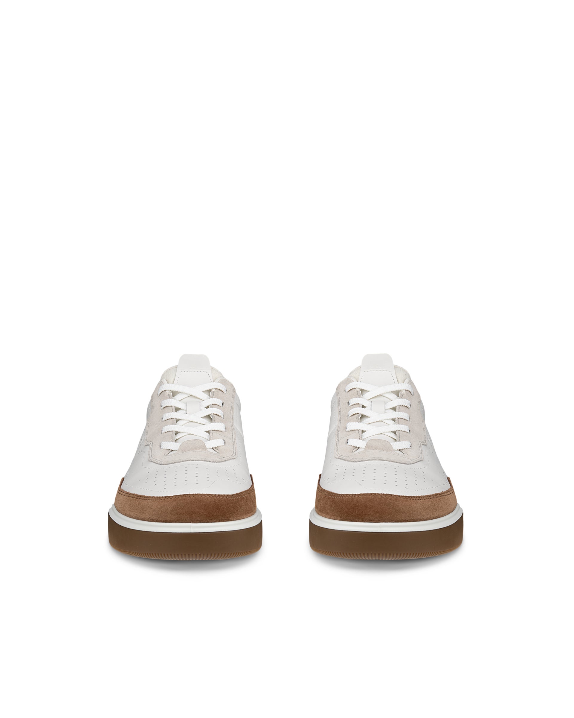 ECCO® STREET COURT muške kožne tenisice - Smeđa - Front pair