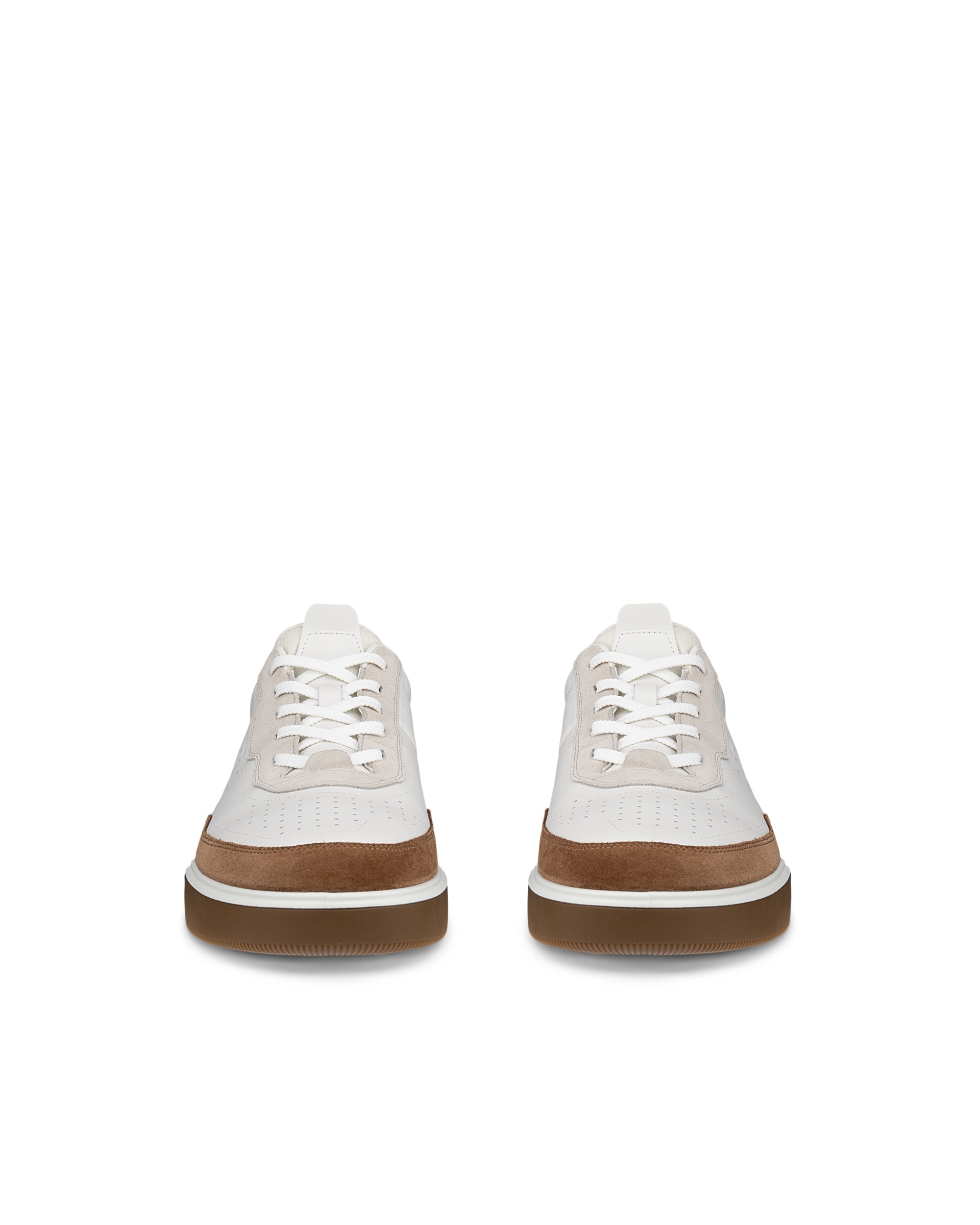 ECCO® STREET COURT heren leren sneaker - Bruin - Front pair