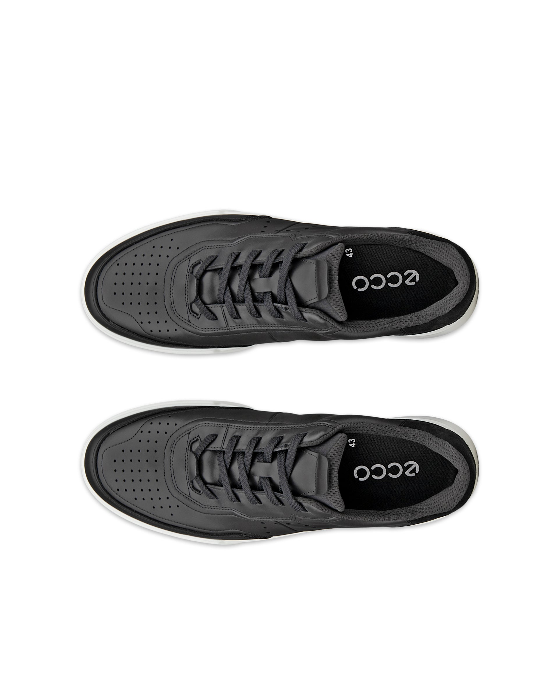 Moški usnjeni ležerni čevlji ECCO® STREET COURT - Črna - Top left pair