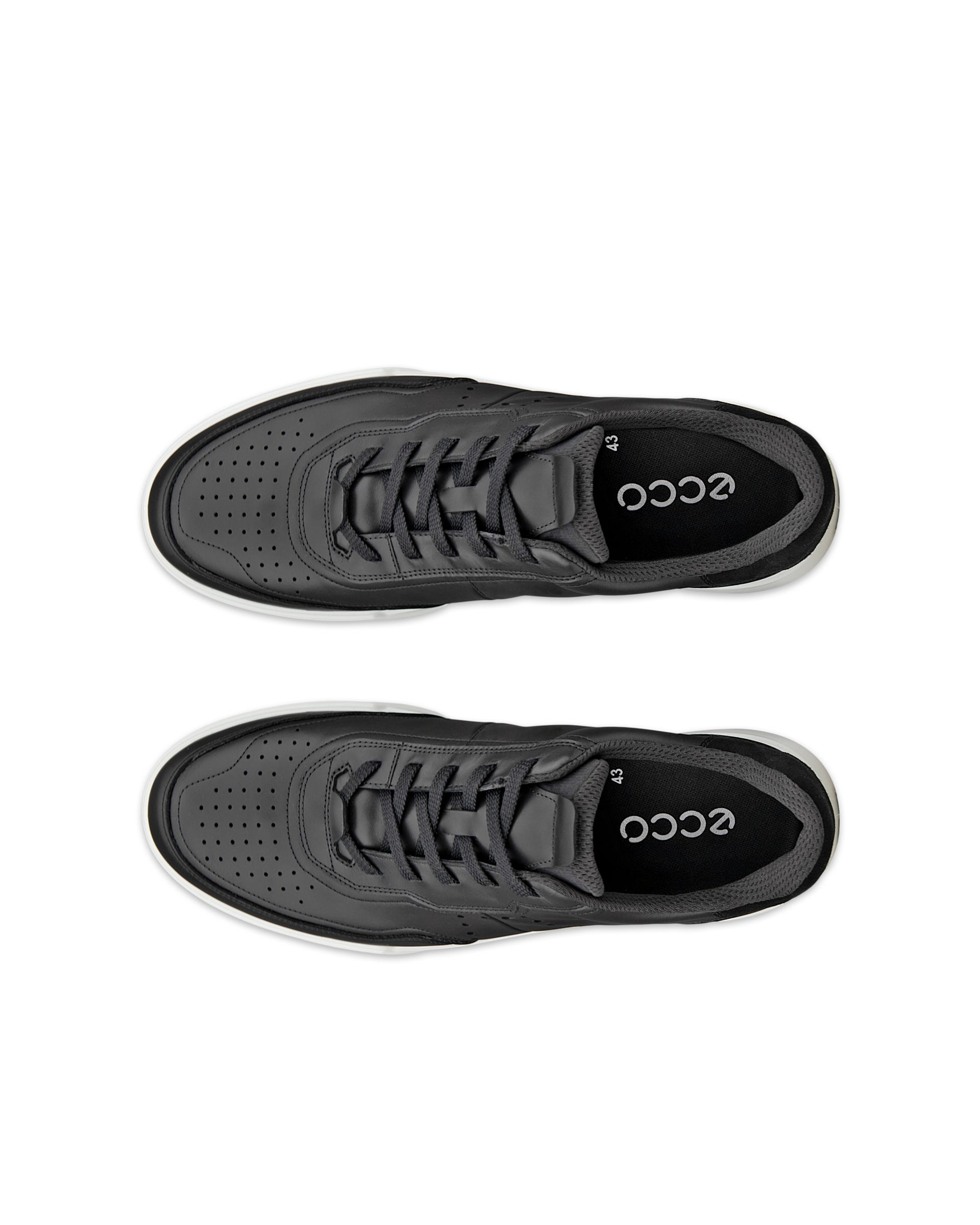 ECCO® STREET COURT Skinnsneaker herr - Svart - Top left pair