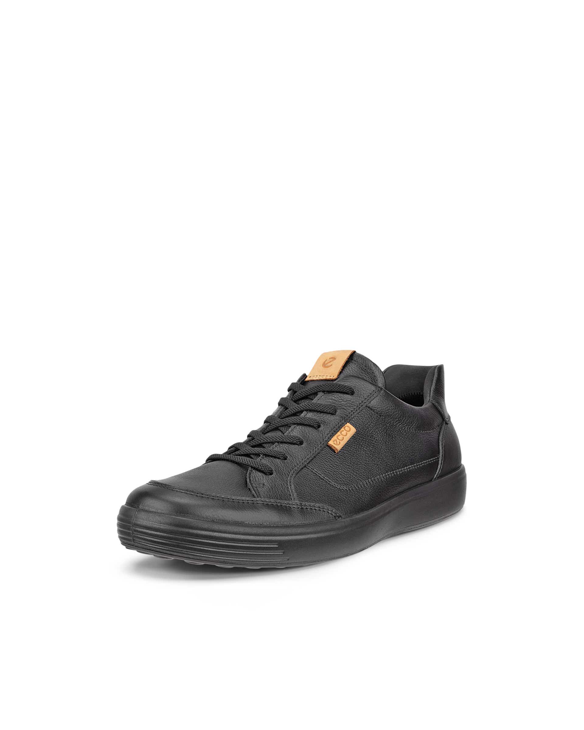 Miesten ECCO® SOFT 7 nahka tennari - Musta - Main