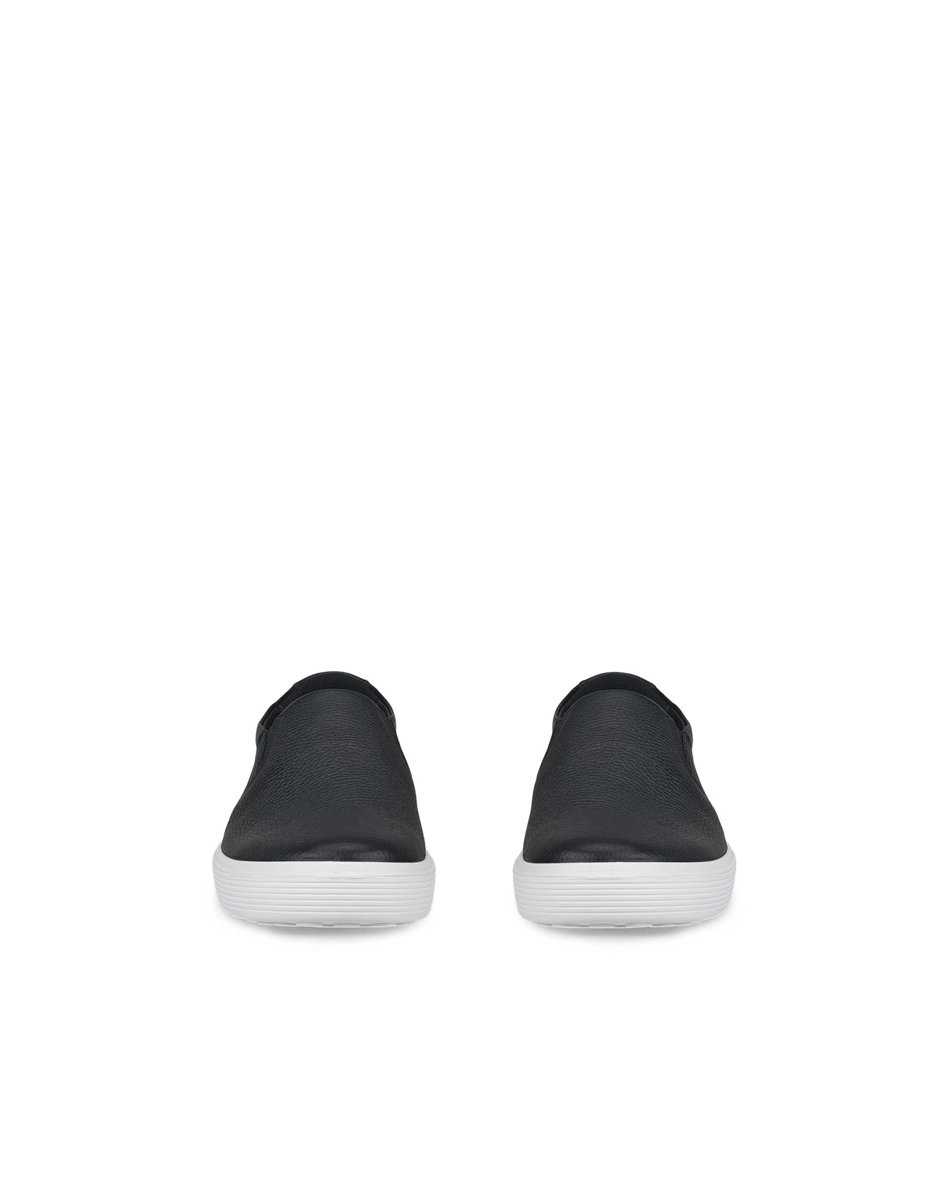 ECCO® Soft 60 férfi bőr sneaker - Fekete - Front pair