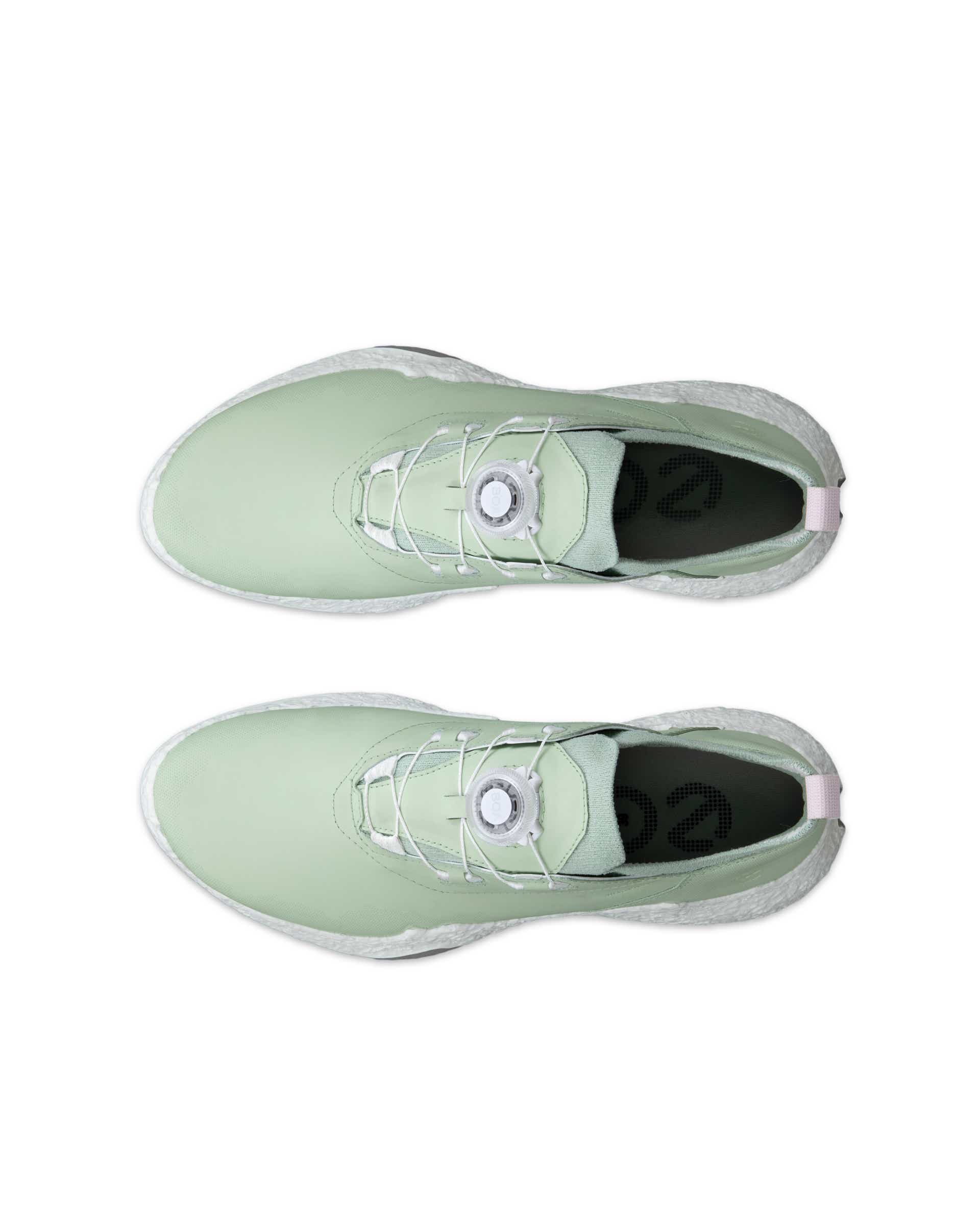 ECCO Golf BIOM H5 Hybrid Women ウィメンズ レザーウォータープルーフゴルフシューズ - グリーン - Top left pair