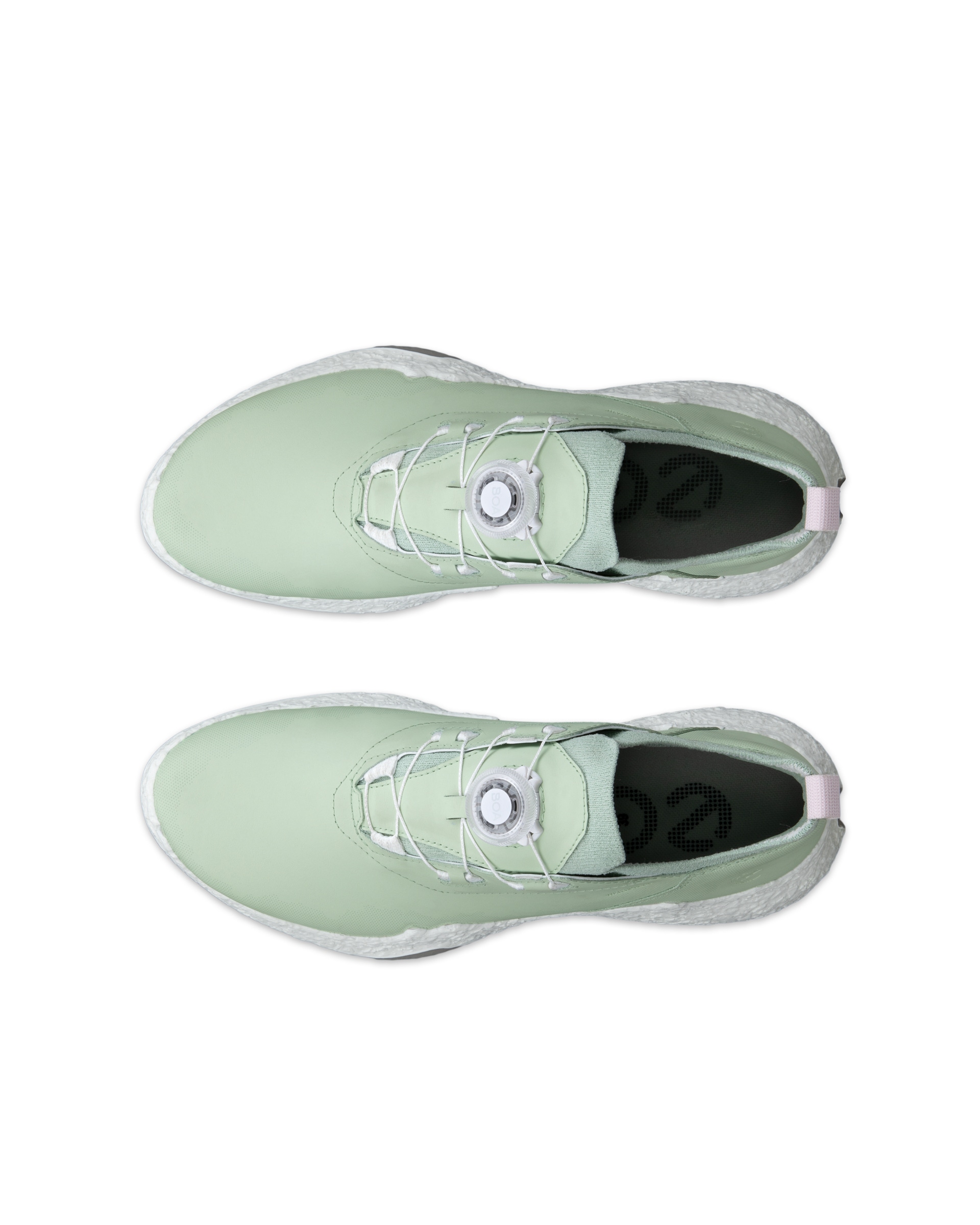 ECCO Golf BIOM H5 Hybrid Women ウィメンズ レザーウォータープルーフゴルフシューズ - グリーン - Top left pair