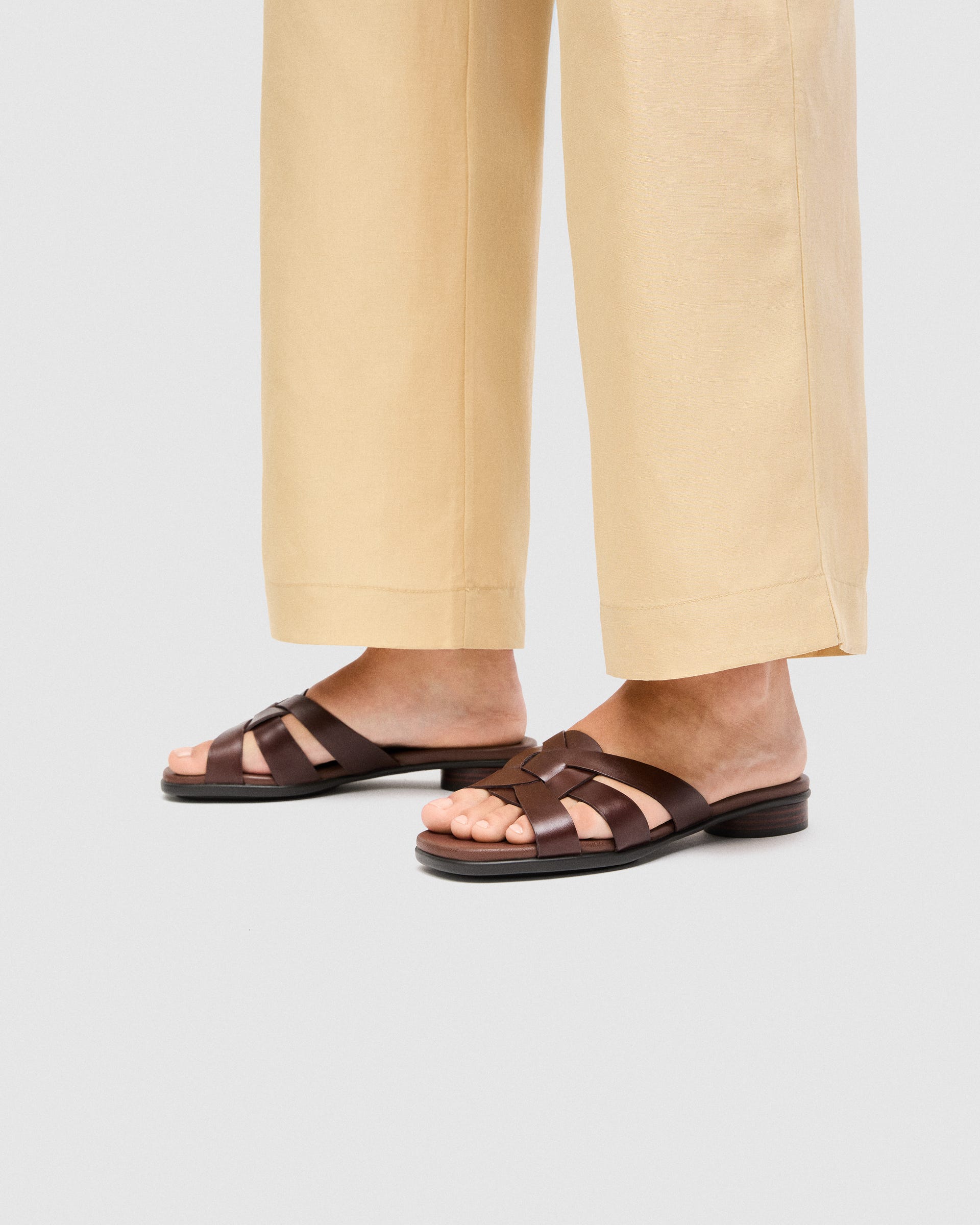 Women's ECCO® Sculpted Alba 25 Leather Cross-Strap Slide