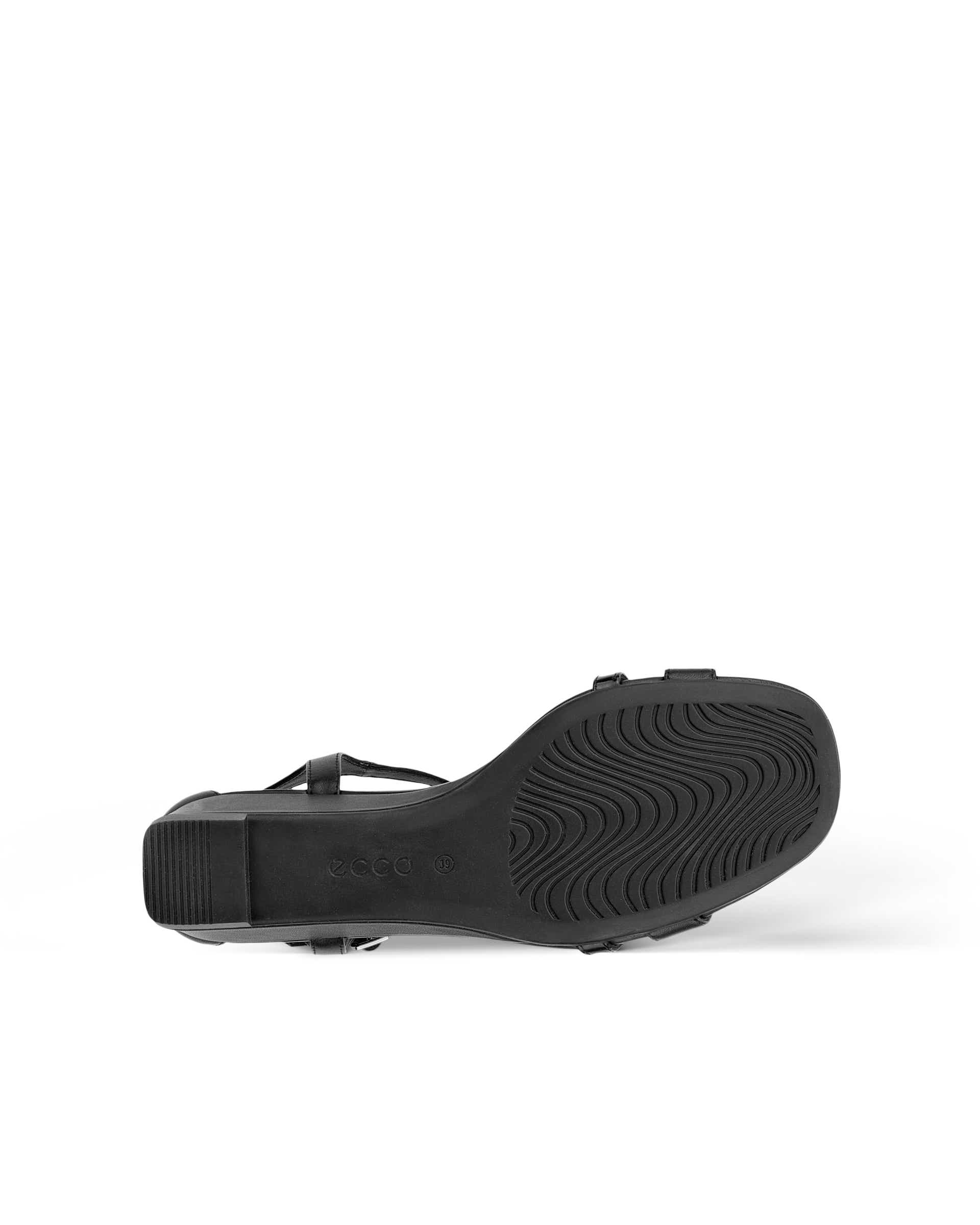 Damskie skórzane sandały na koturnie ECCO® ASTRID - Czarny - Sole
