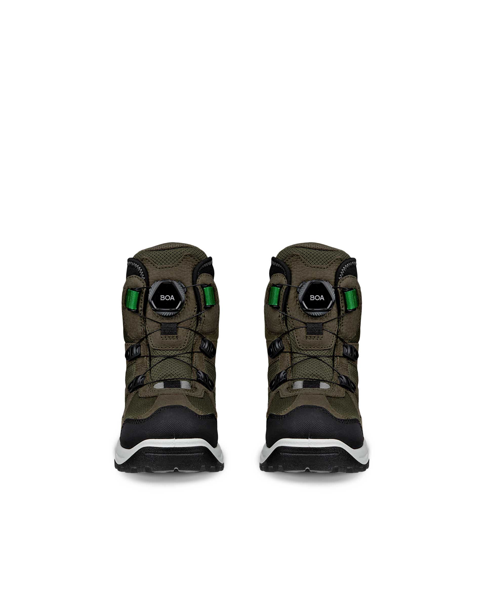 Dziecięce wodoodporne nubukowe buty zimowe ECCO® SNOW MOUNTAIN - Zielony - Front pair