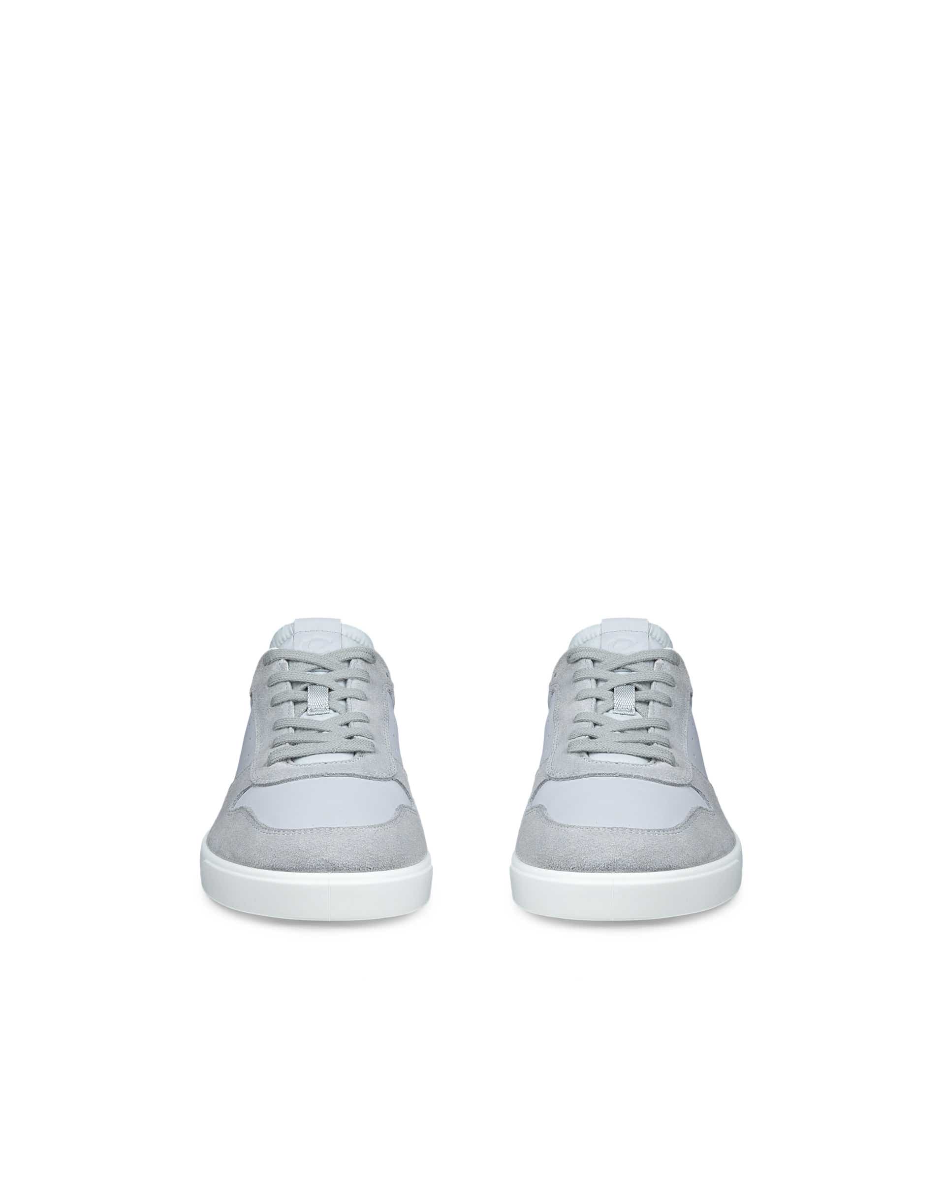 Men's ECCO® STREET LITE Leather Trainer - Grey - Front pair