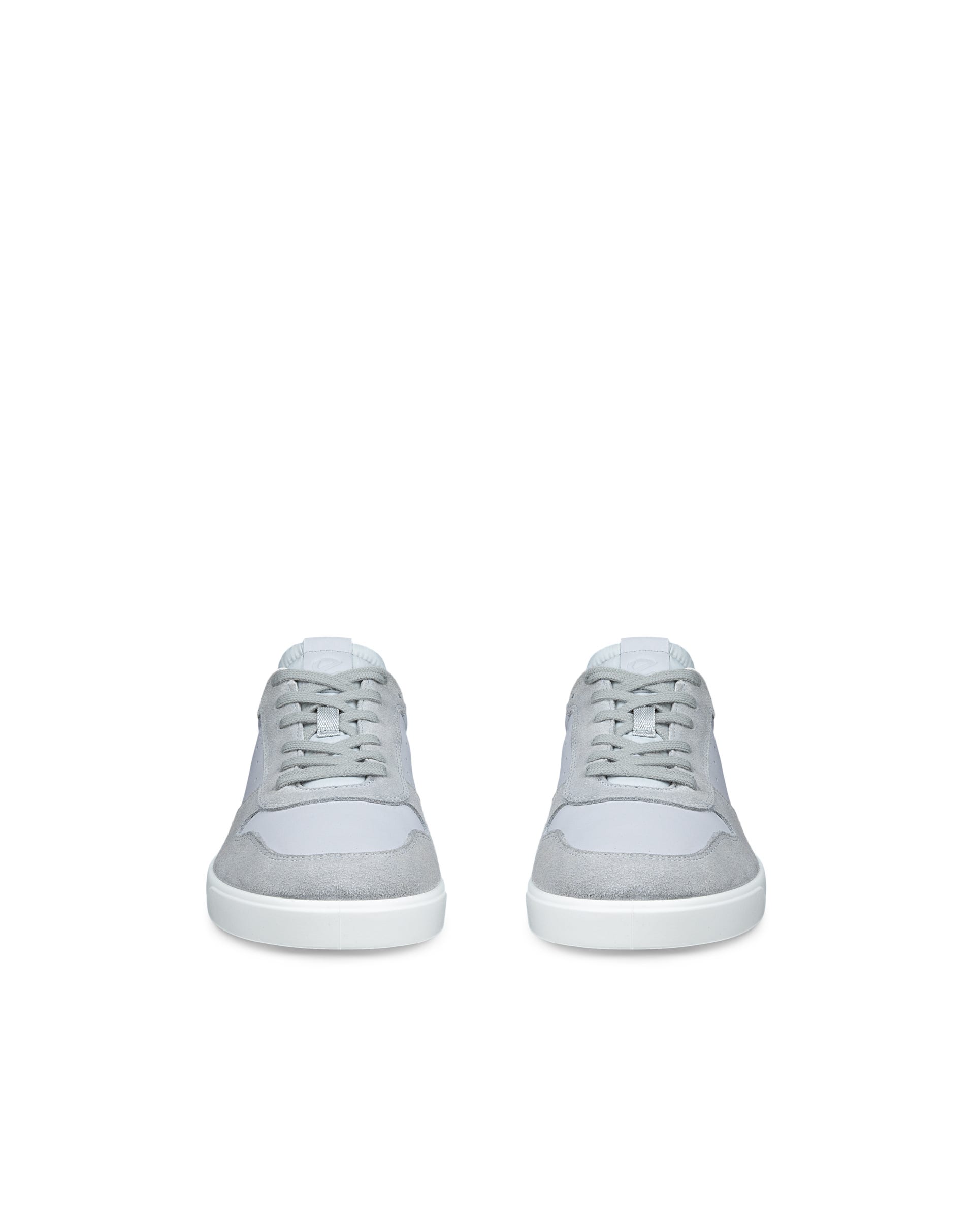 Men's ECCO® STREET LITE Leather Trainer - Grey - Front pair