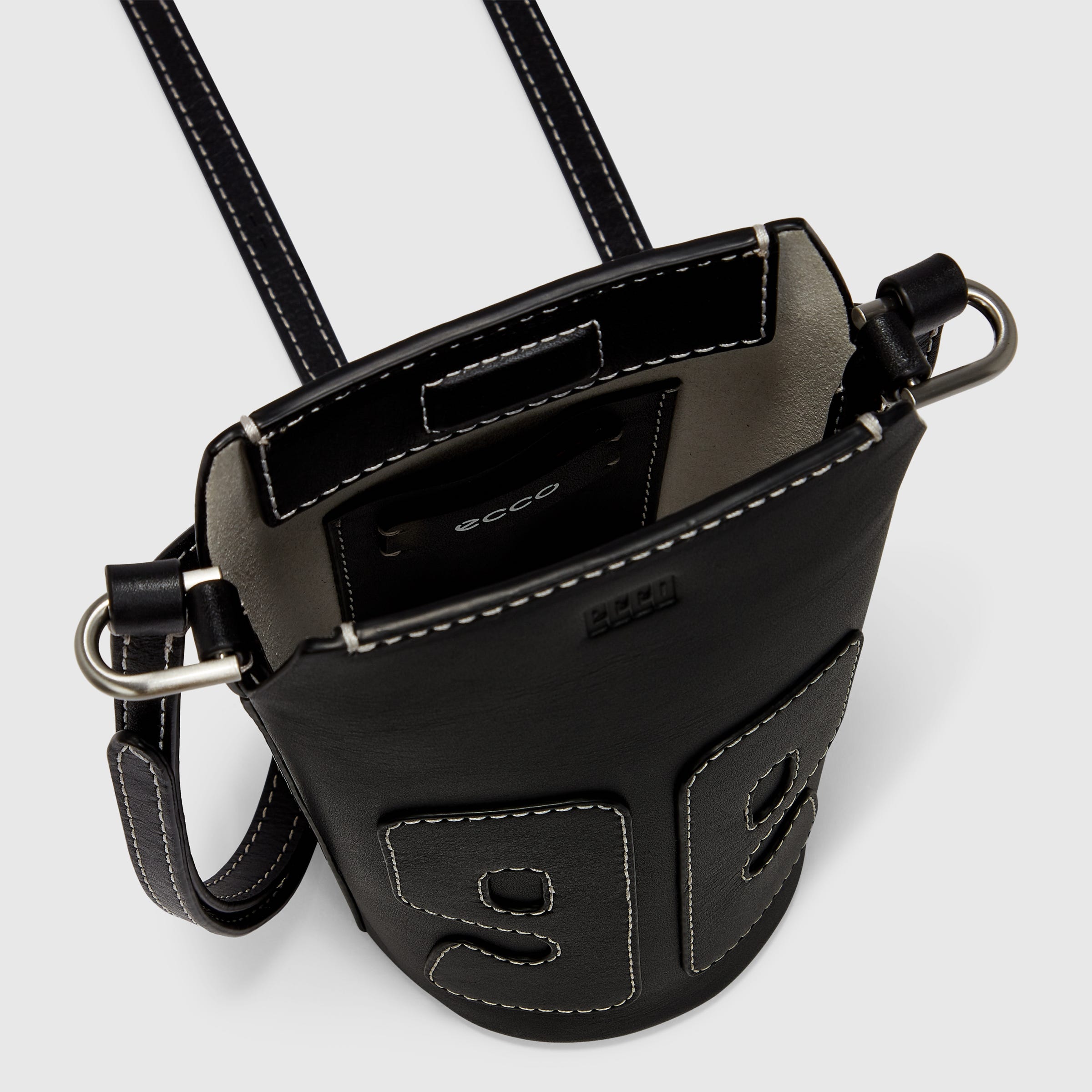 ECCO® E Leather Crossbody Bag - Black - Inside