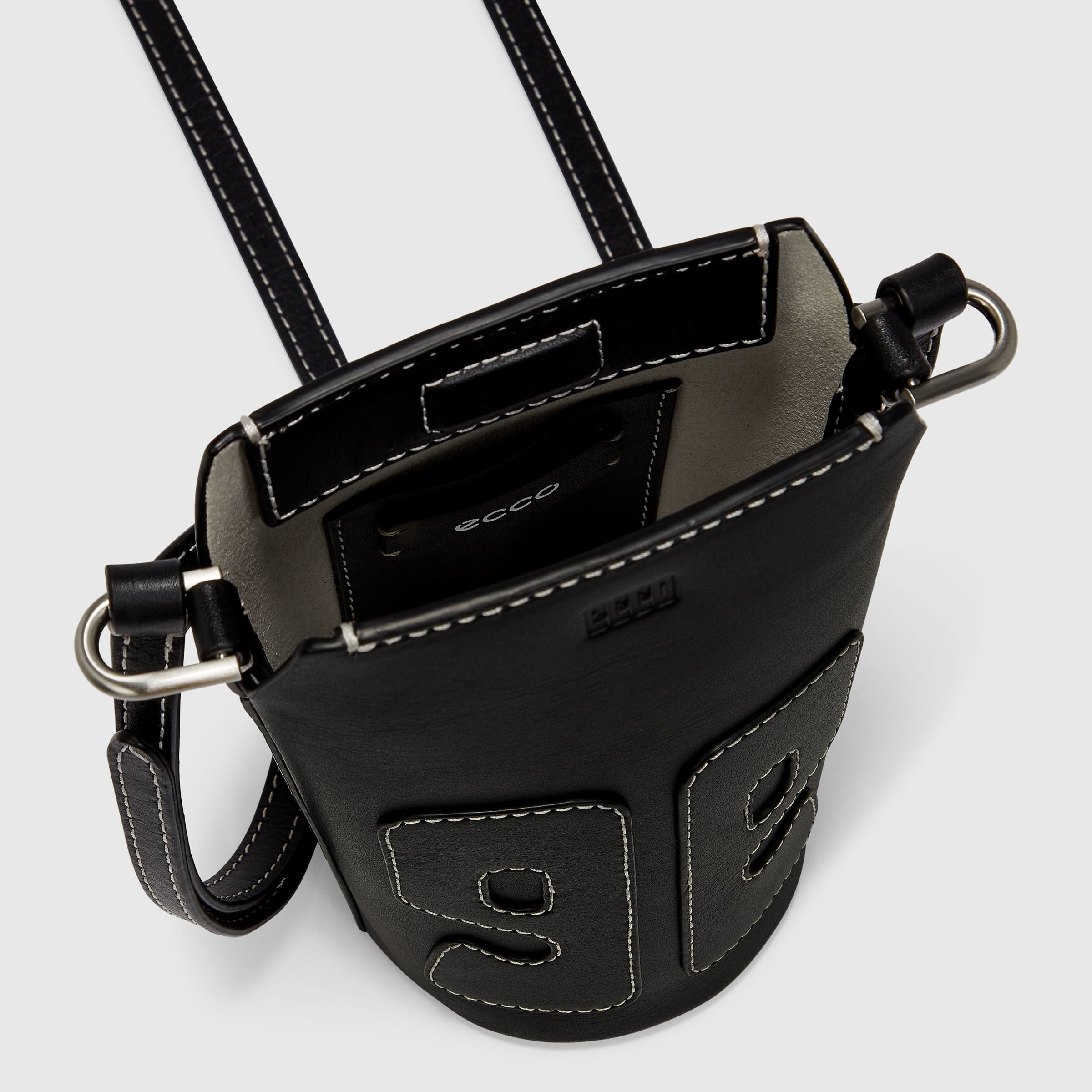 ECCO® E Leather Crossbody Bag - Black - Inside