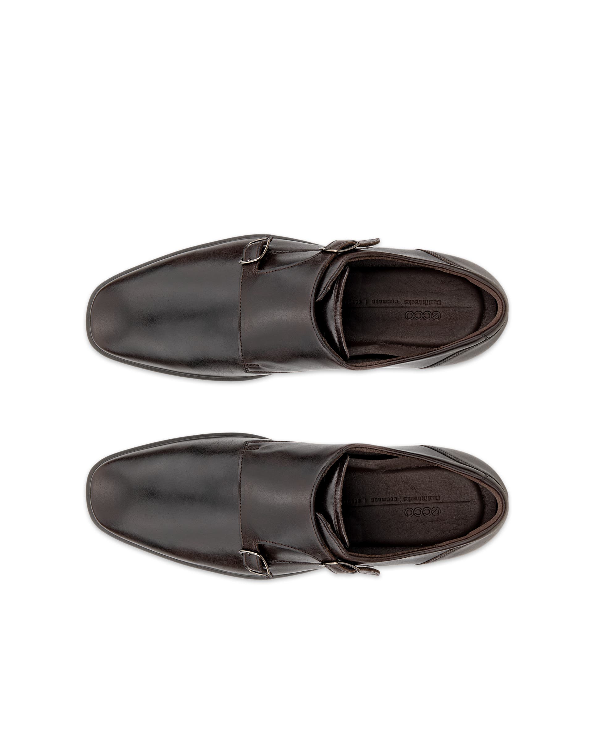 Męskie skórzane buty wizytowe monki ECCO® METROPOLE MILAN - Brązowy - Top left pair