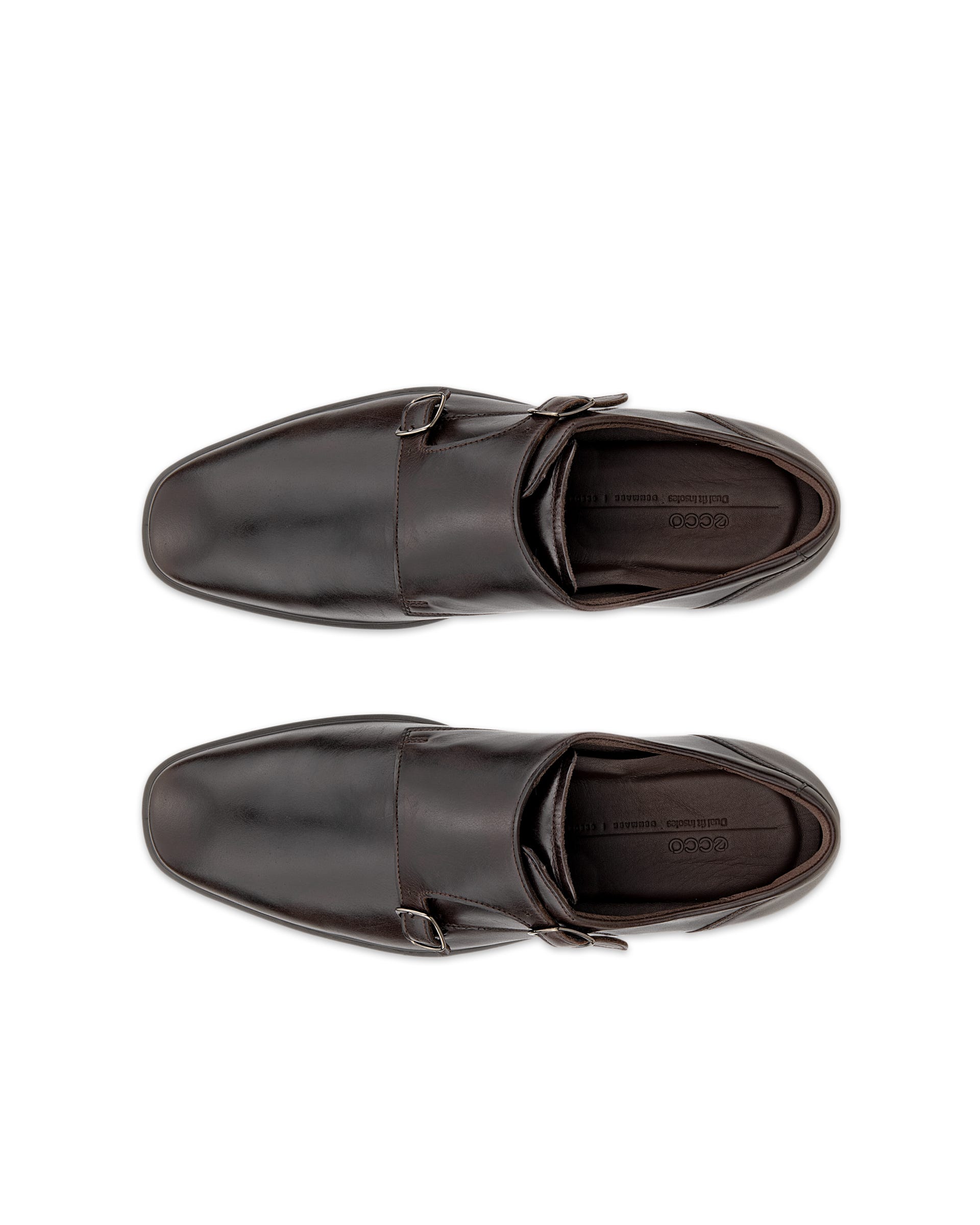 Męskie skórzane buty wizytowe monki ECCO® METROPOLE MILAN - Brązowy - Top left pair