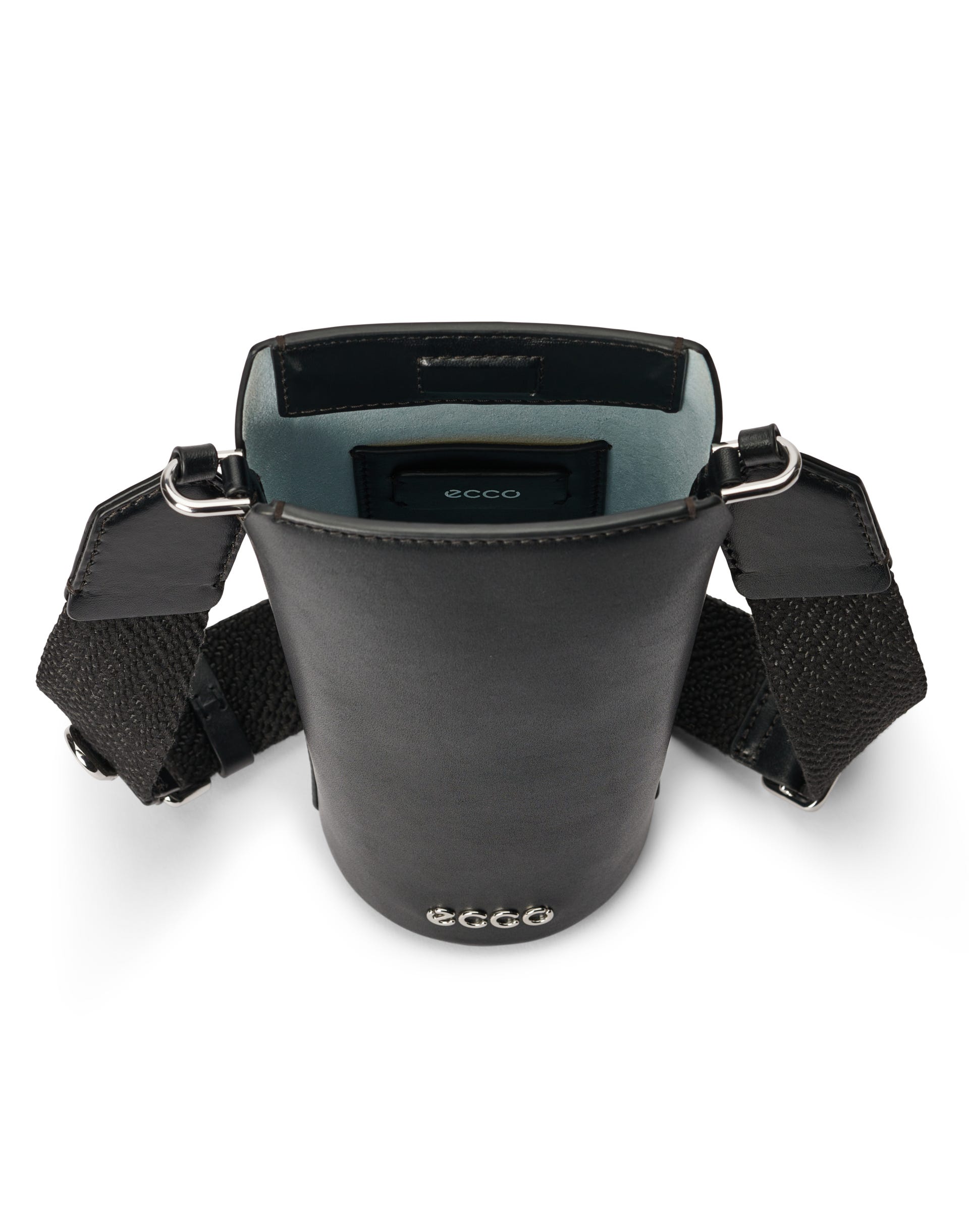 ECCO Pot E Wave Studded レザークロスボディバッグ | ブラック