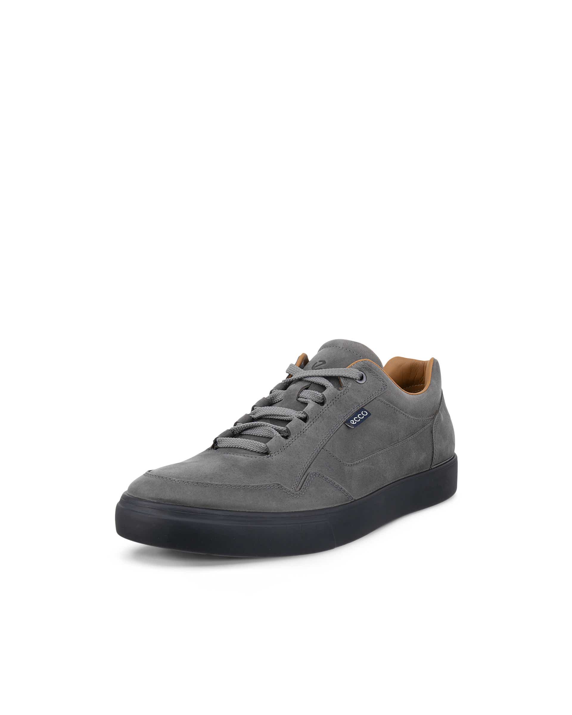 Men's ECCO® SOFT 10 Nubuck Sneaker - Gray - Main